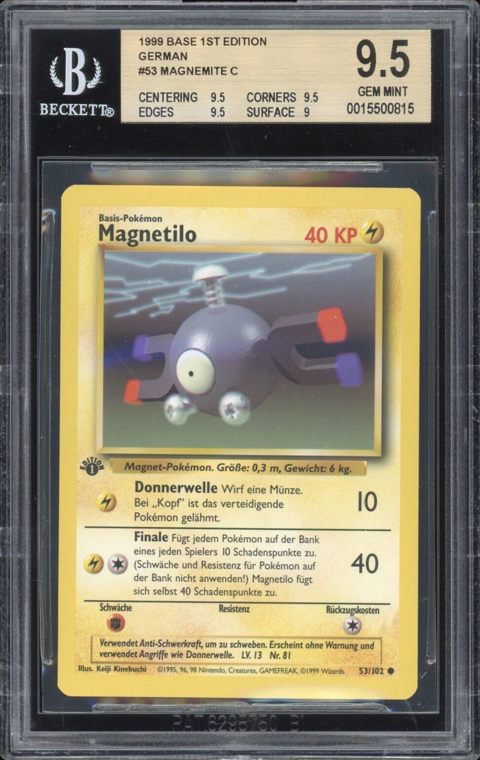 1999 Pokemon Base 1st Edition German Magnemite C 53