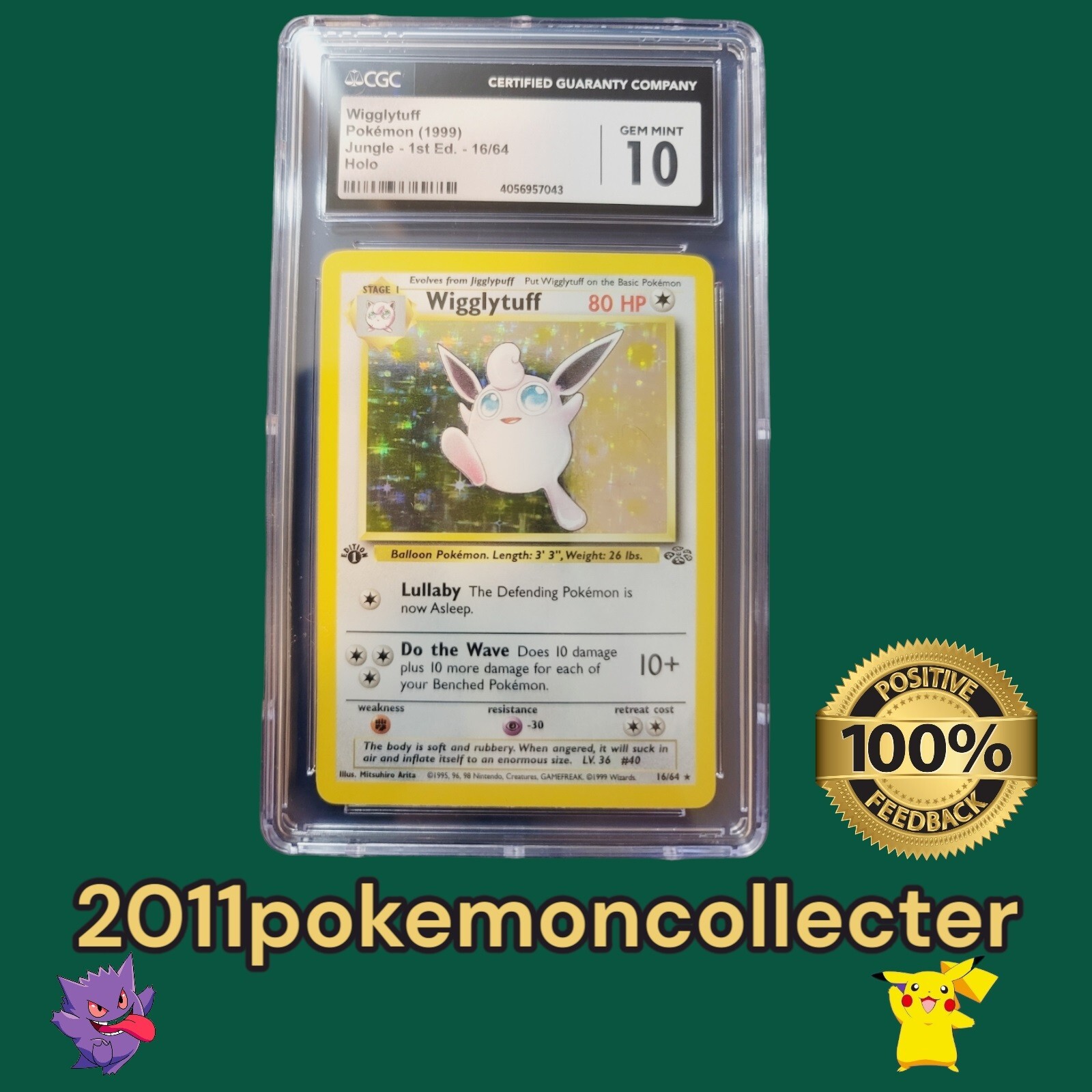 1999 Jungle - 1st Edition - English Wigglytuff Rare Holo 16/64