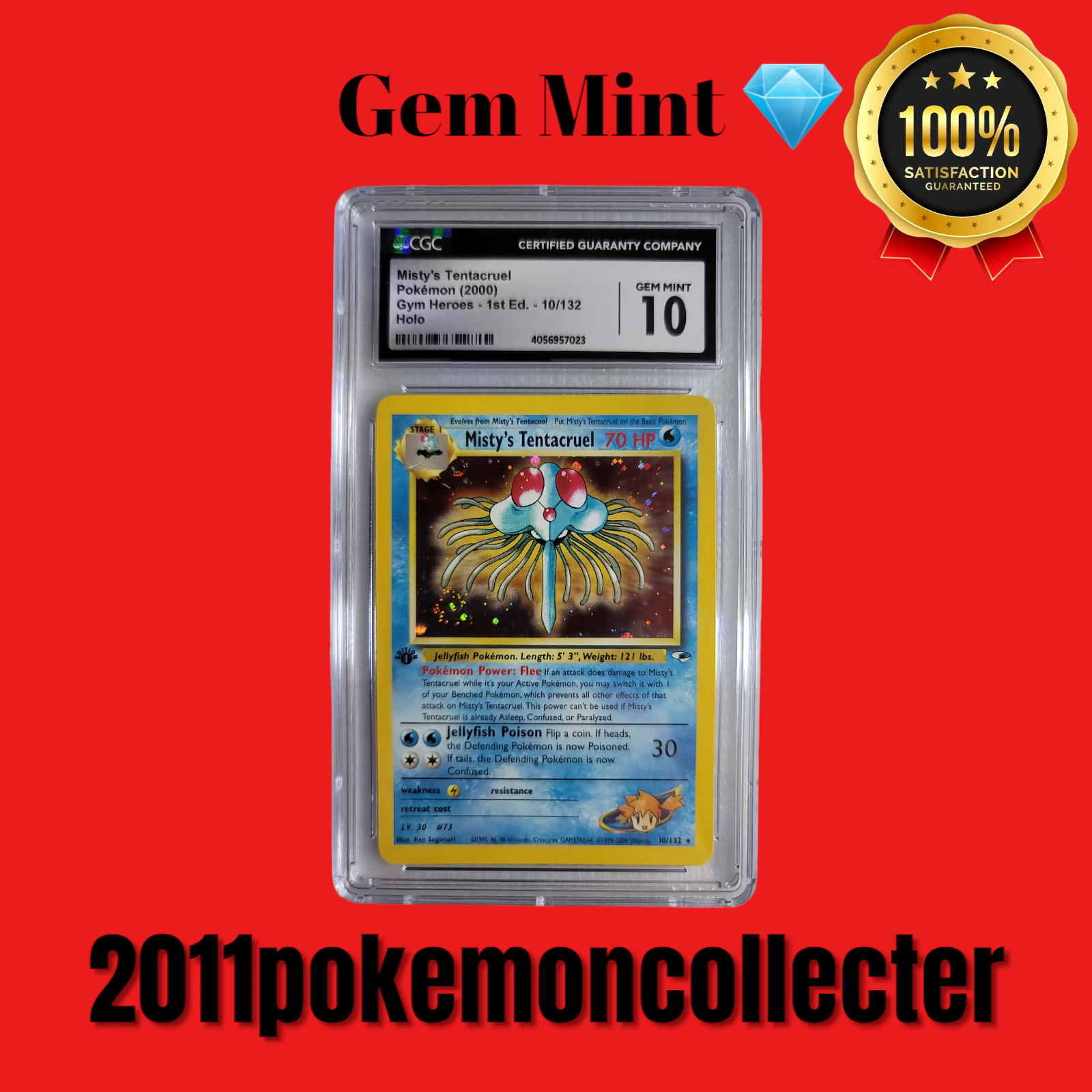 2000 Gym Heroes - 1st Edition - English Misty's Tentacruel Rare Holo 10/132