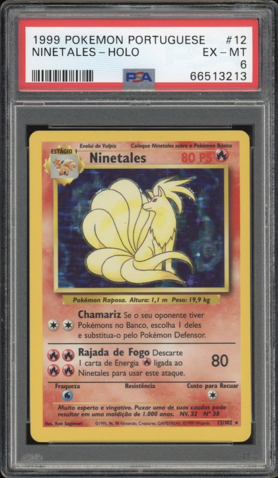 1999 Pokemon Portuguese Ninetales-Holo 12