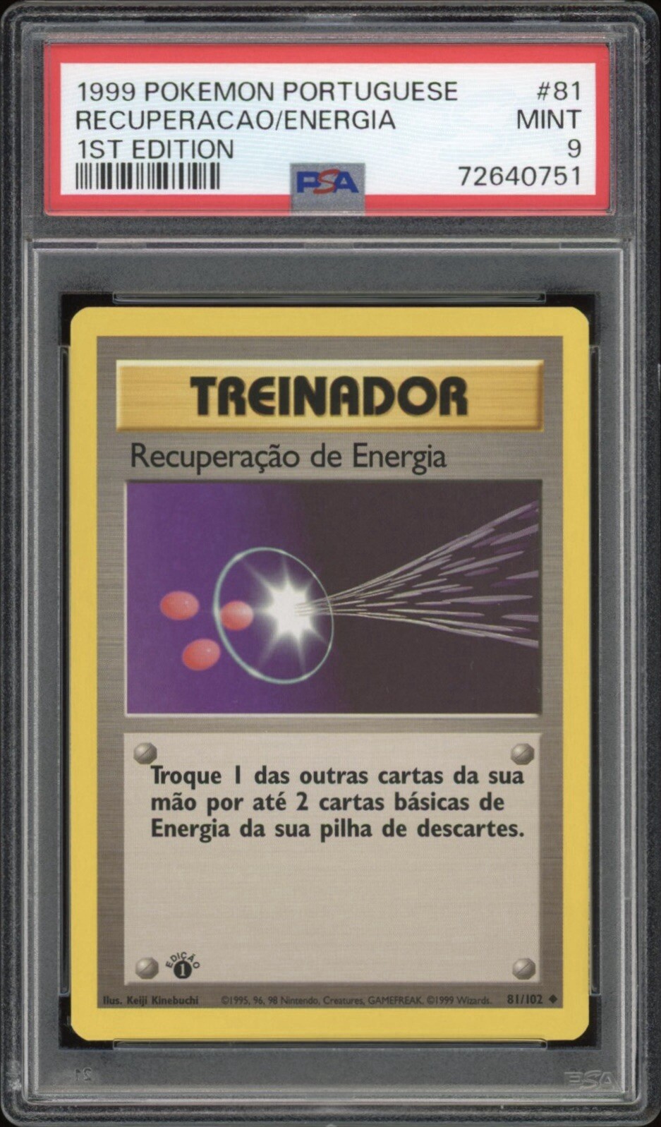 1999 Pokemon Portuguese Recuperacao de Energia 1st Edition 81