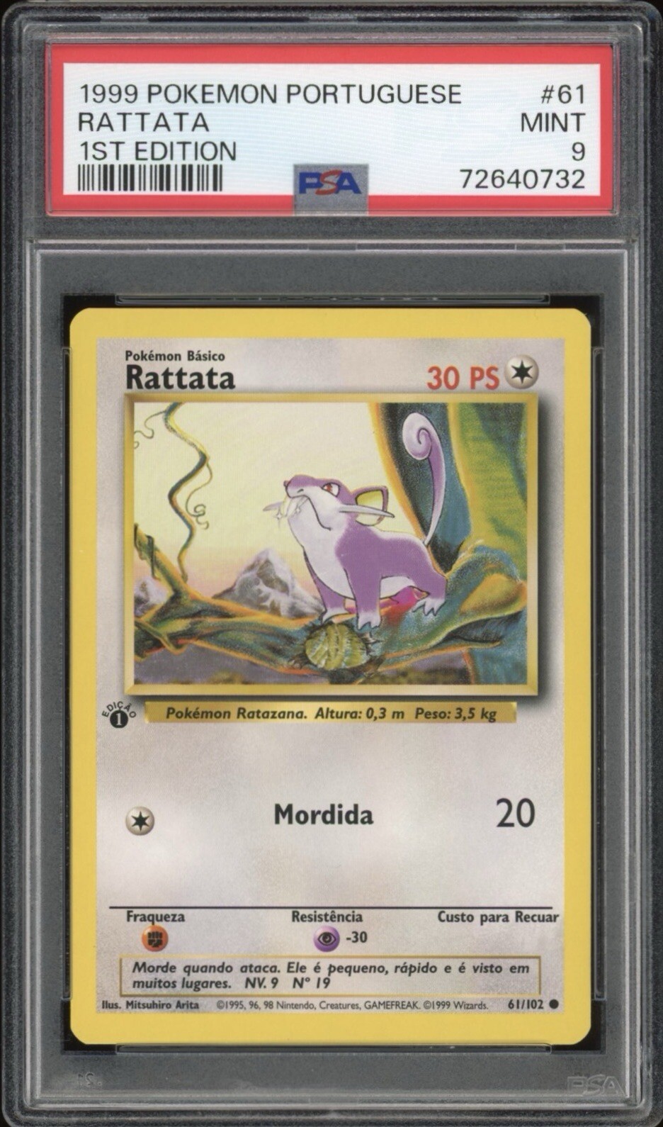 1999 Pokemon Portuguese Rattata 1st Edition 61