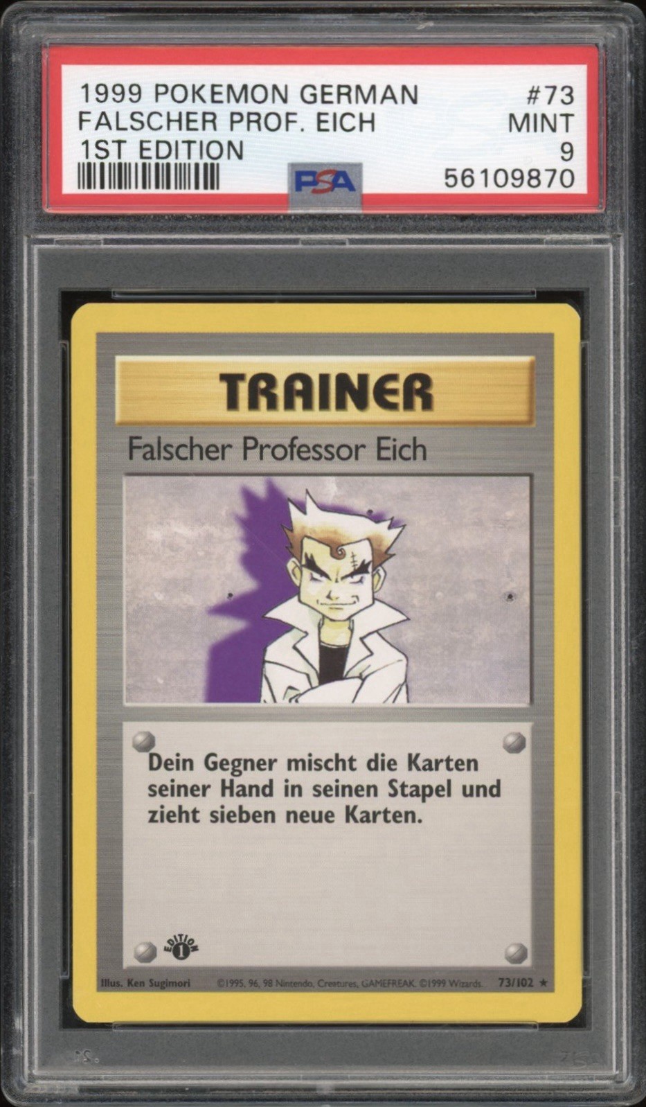 1999 Pokemon German Falscher Professor Eich 1st Edition 73