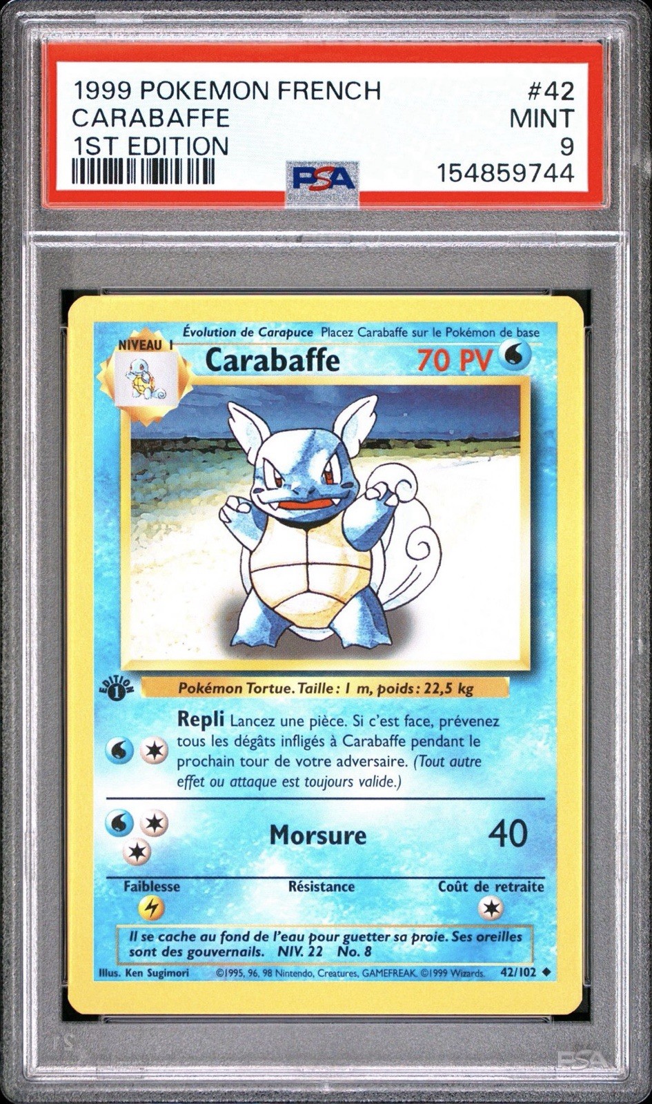 1999 Pokemon French Carabaffe 1st Edition 42