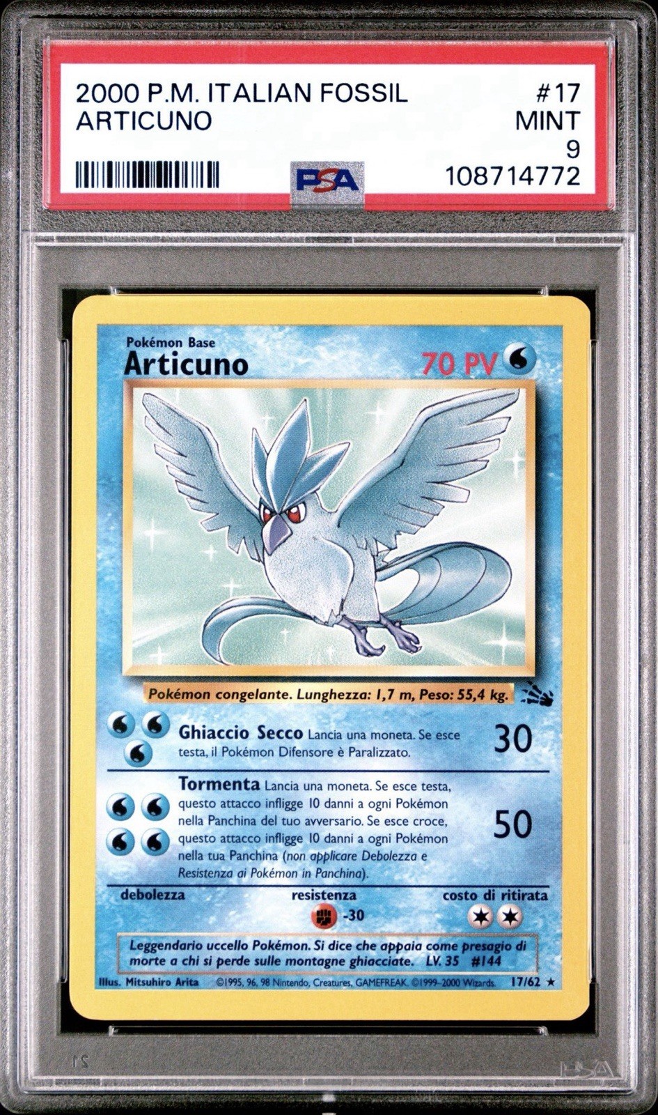 2000 Pokemon Italian Fossil Articuno 17