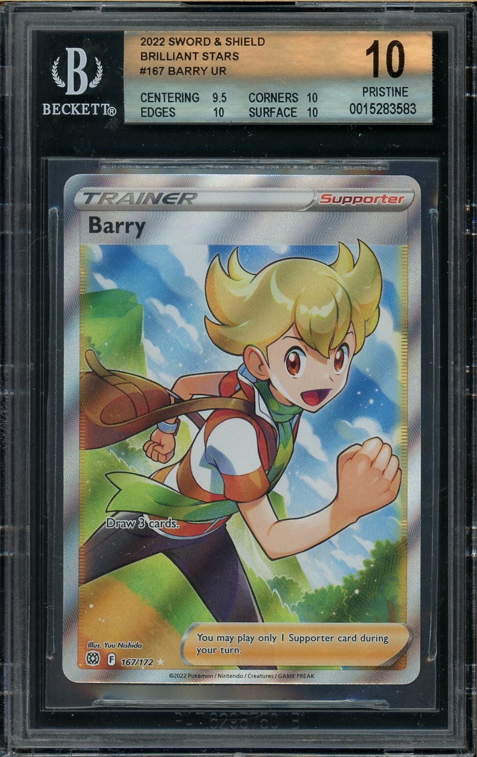 2022 Pokemon TCG Sword & Shield Brilliant Stars Barry FULL ART UR 167