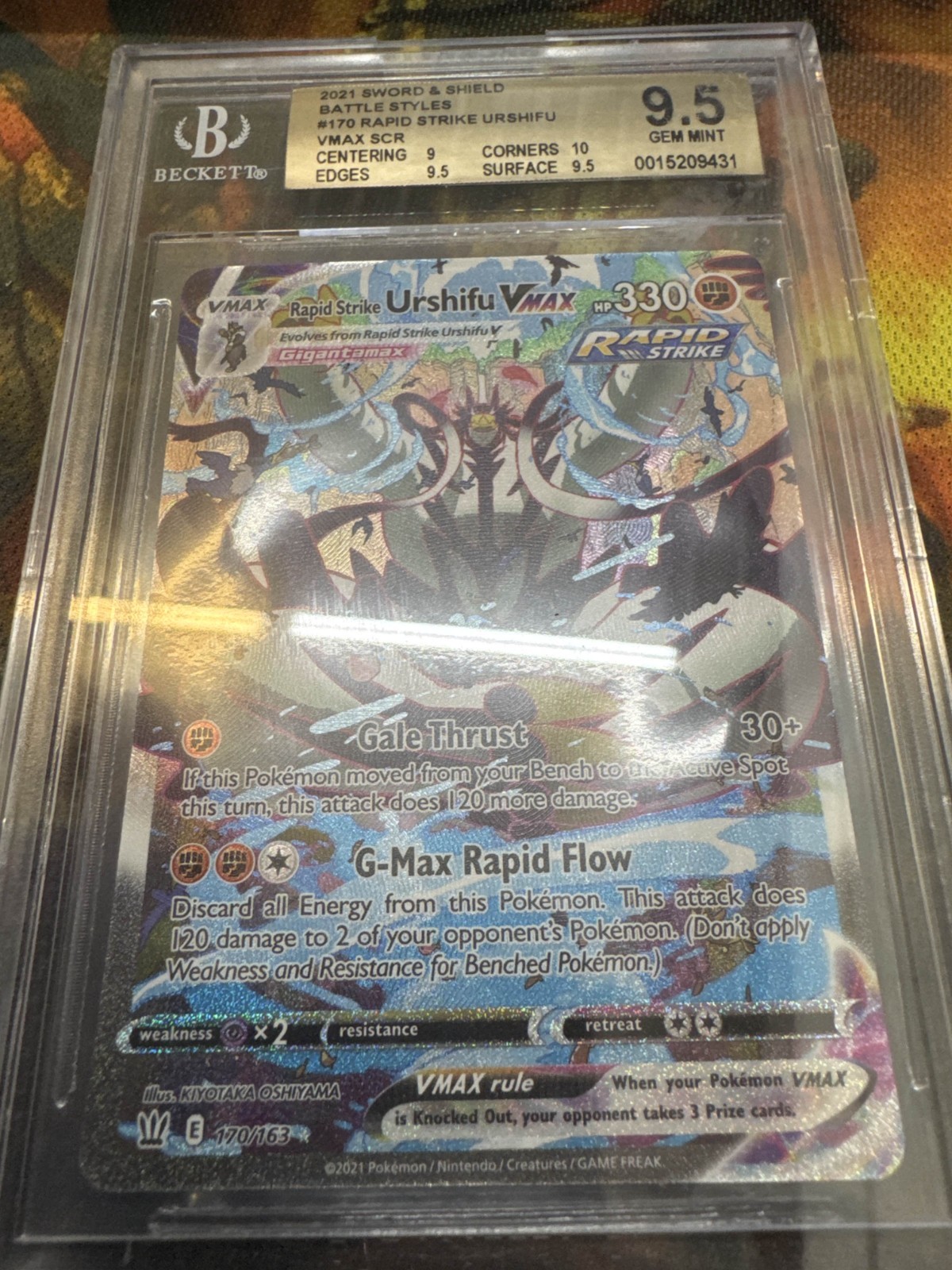 2021 Pokemon TCG Sword & Shield Battle Styles Rapid Strike Urshifu VMAX ALT ART SEC 170
