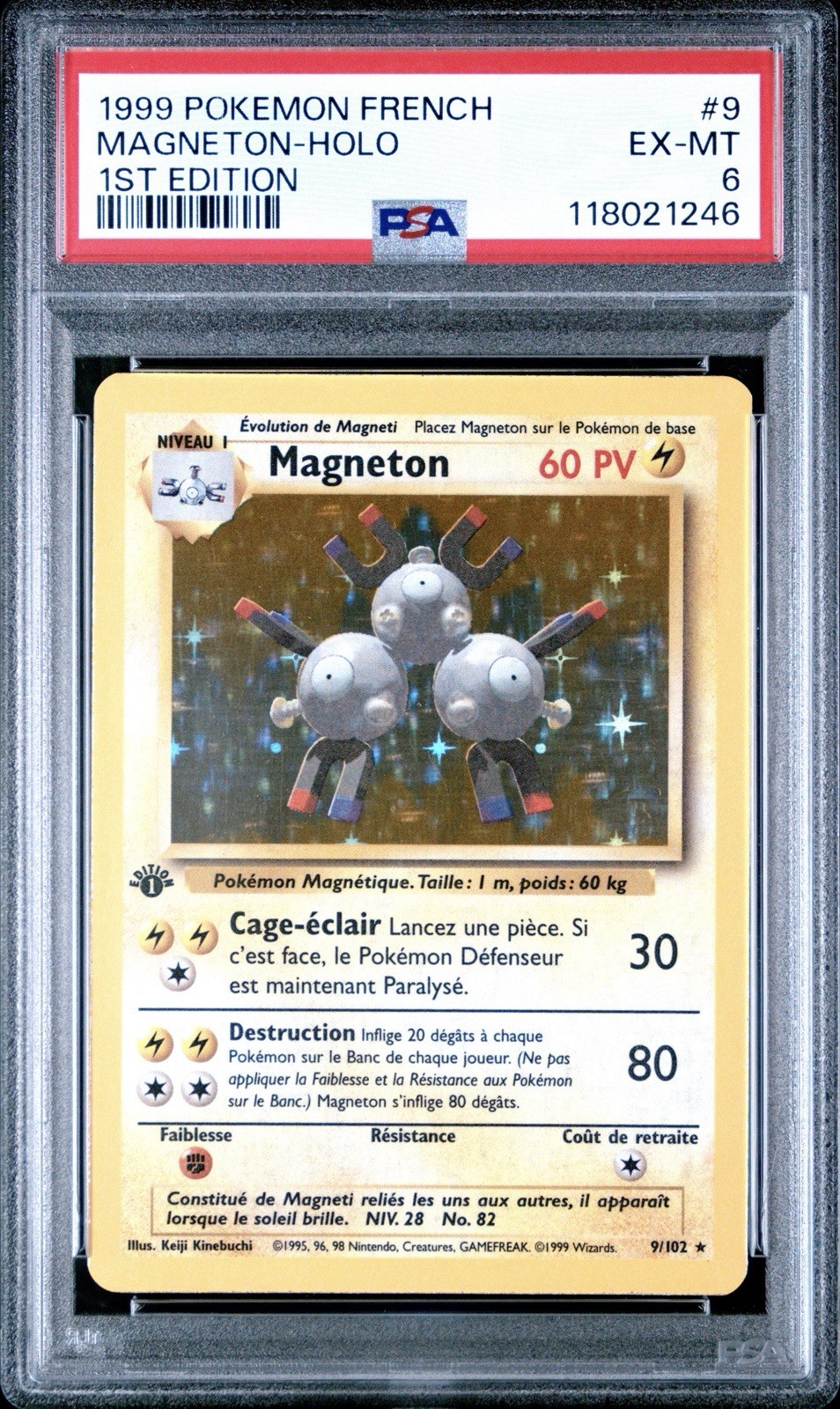 1999 Pokemon French Magneton-Holo 1st Edition 9