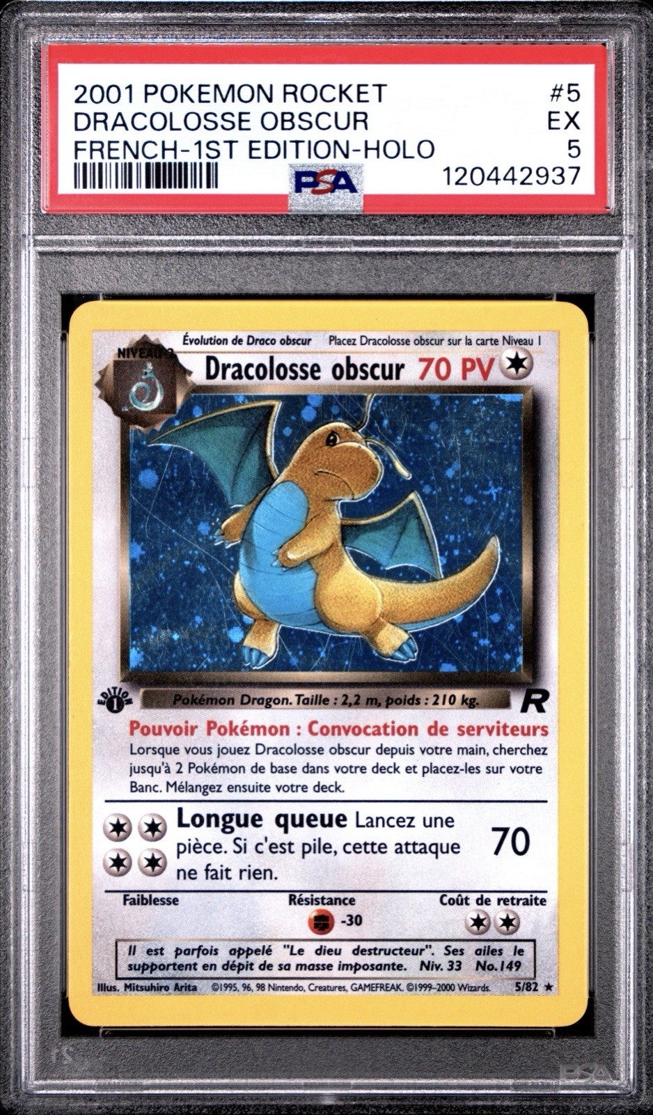 2001 Pokemon French Rocket Dracolosse Obscur-Holo 1st Edition 5