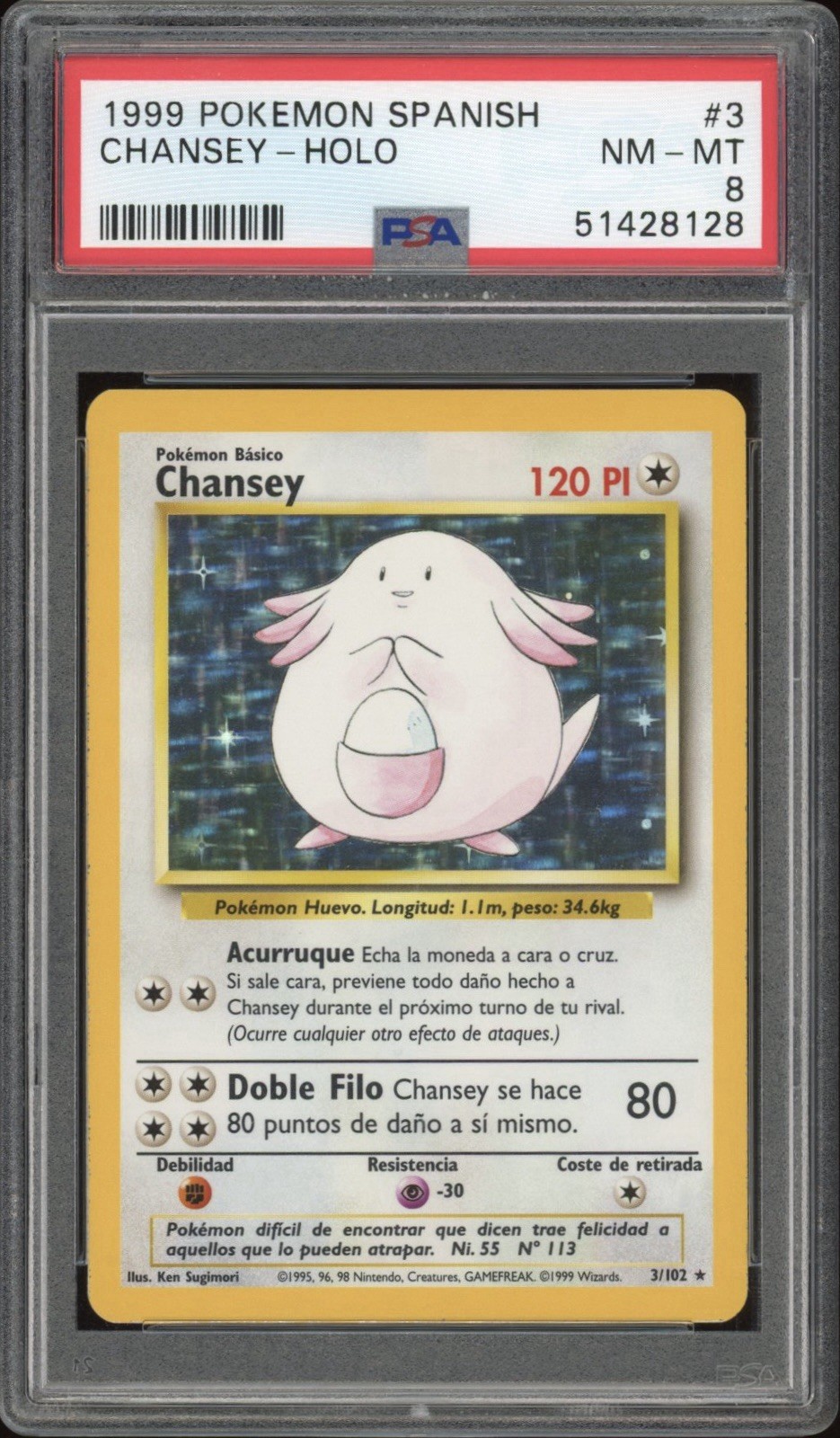 1999 Pokemon Spanish Chansey-Holo 3