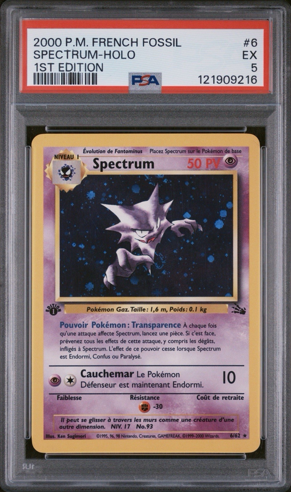 2000 Pokemon French Fossil Spectrum-Holo 1st Edition 6