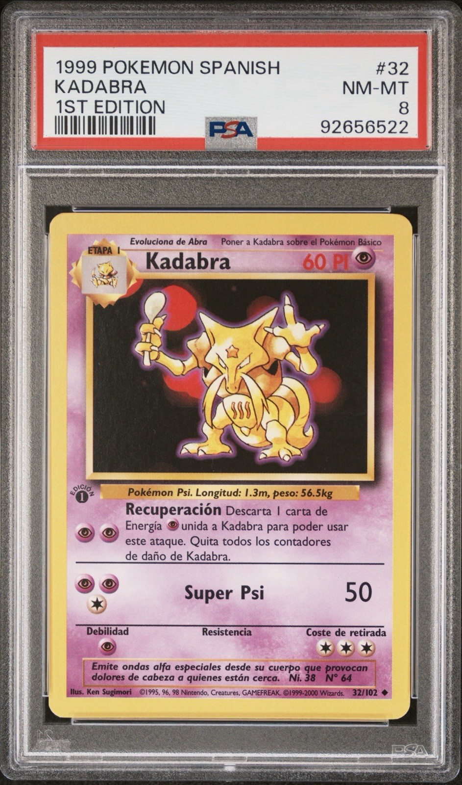 1999 Pokemon Spanish Kadabra 1st Edition 32