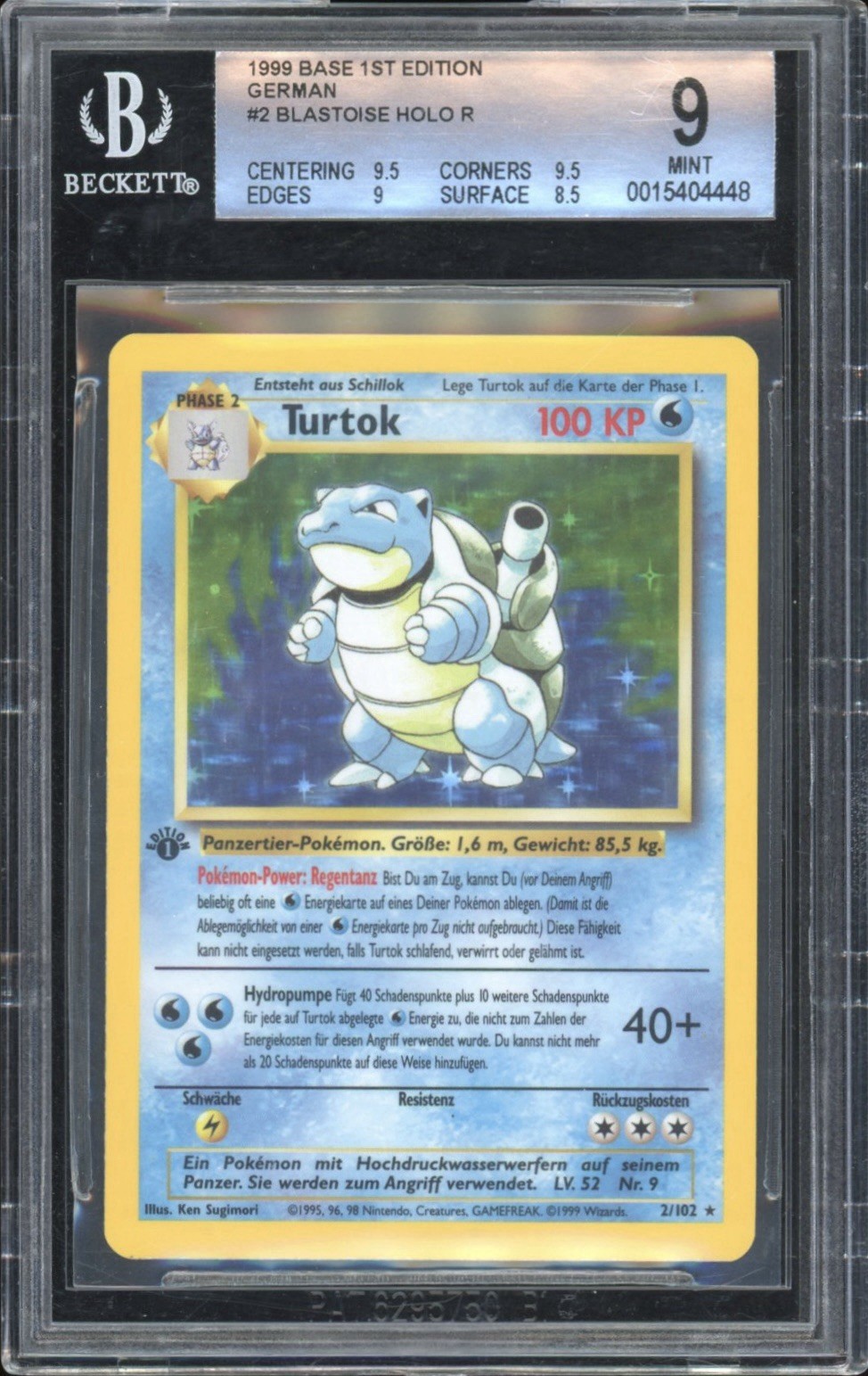 1999 Pokemon Base 1st Edition German Blastoise HOLO R 2