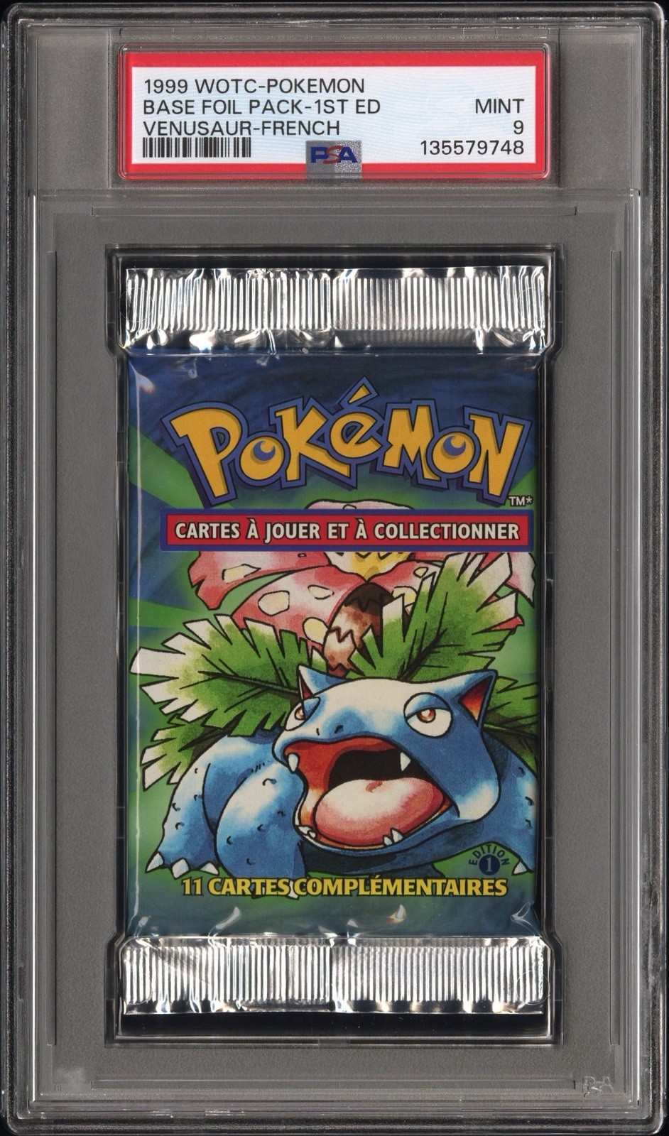 1999 Wotc-Pokemon Foil Pack 1st Edition Pokemon Venusaur-French