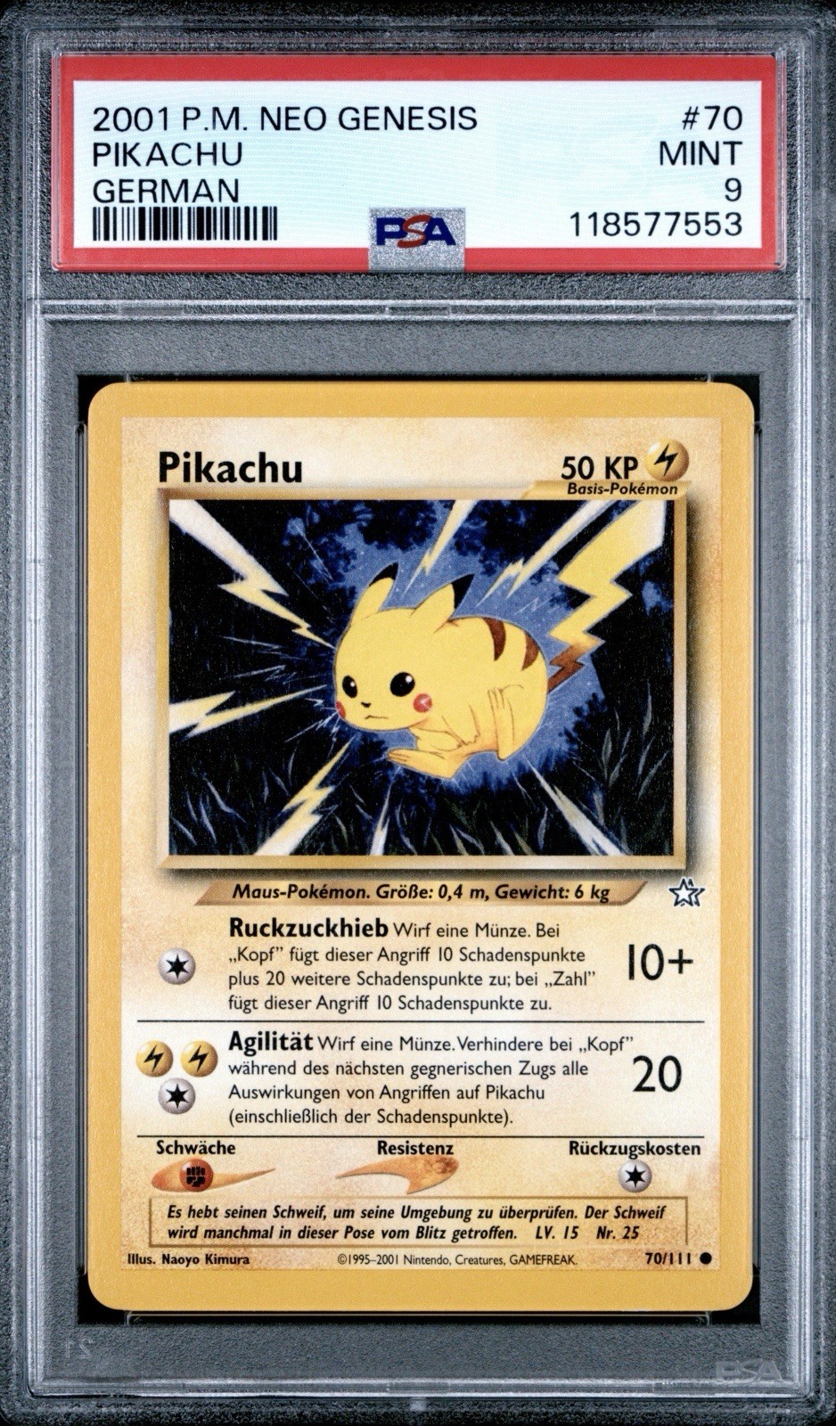 2001 Pokemon German Neo Genesis Pikachu 70