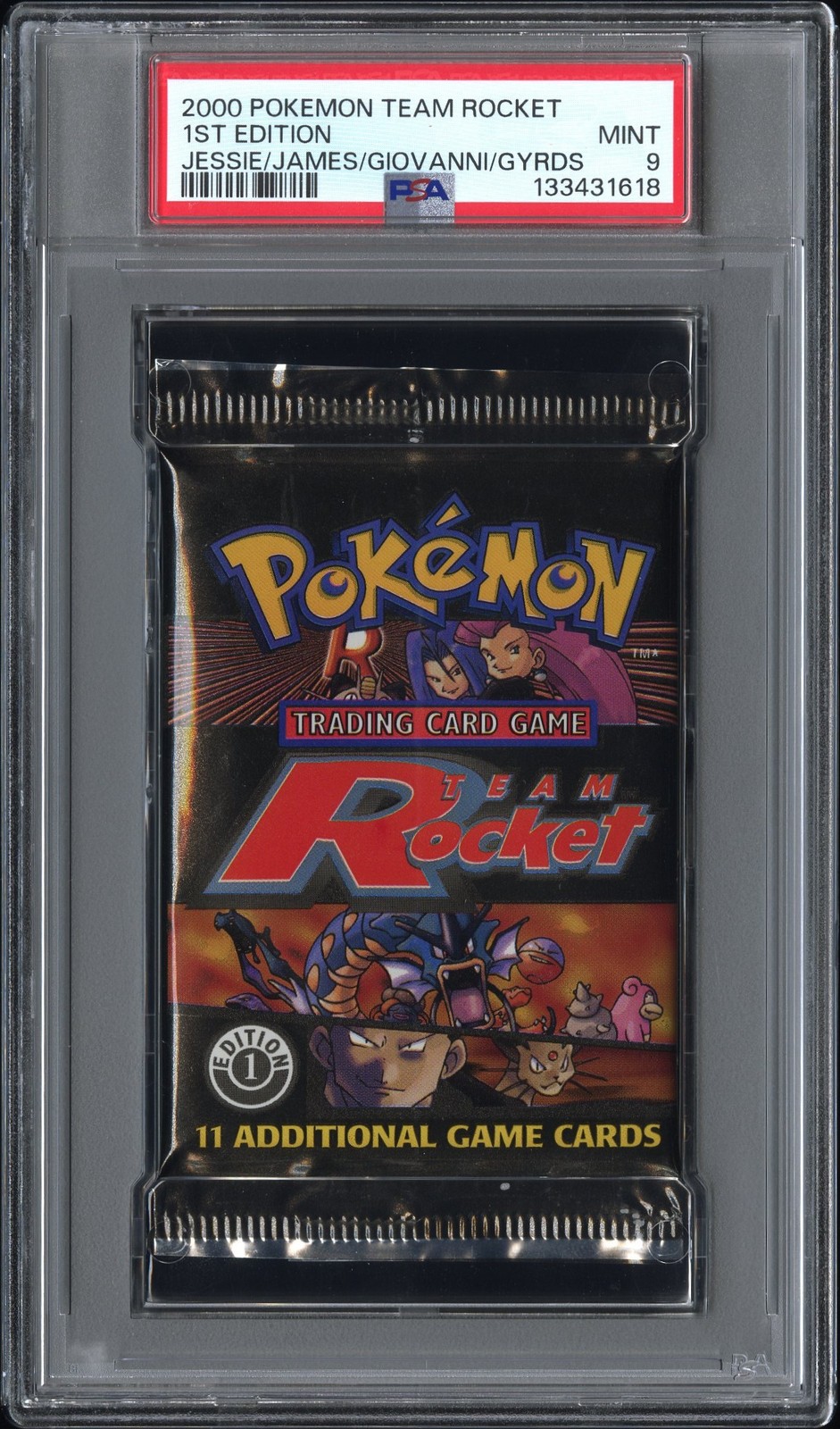 2000 Pokemon Team Rocket Pack Foil 1st Edition-Jessie/James/Giovanni/Gyarados