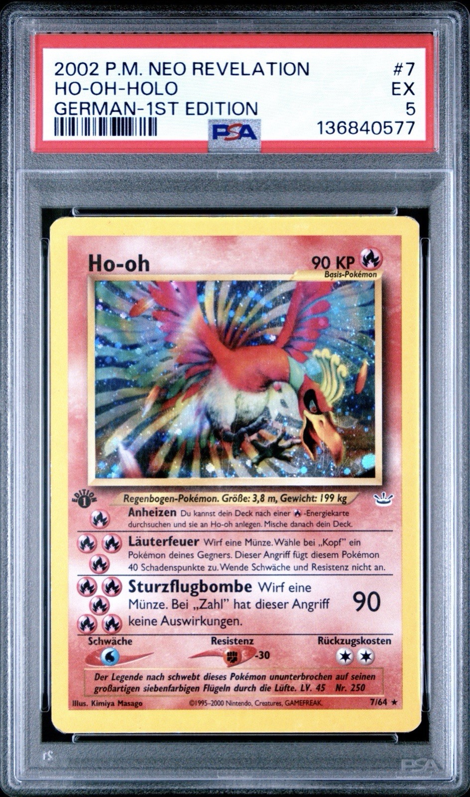 2002 Pokemon German Neo Revelation HO-Oh-Holo 1st Edition 7
