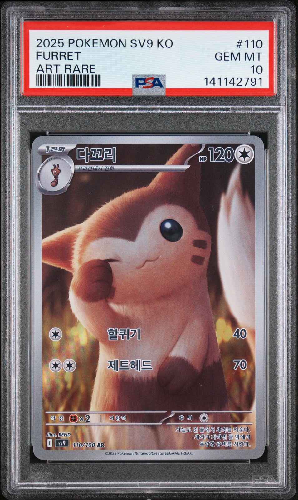 2025 Pokemon Korean SV9-Battle Partners Furret Art Rare 110