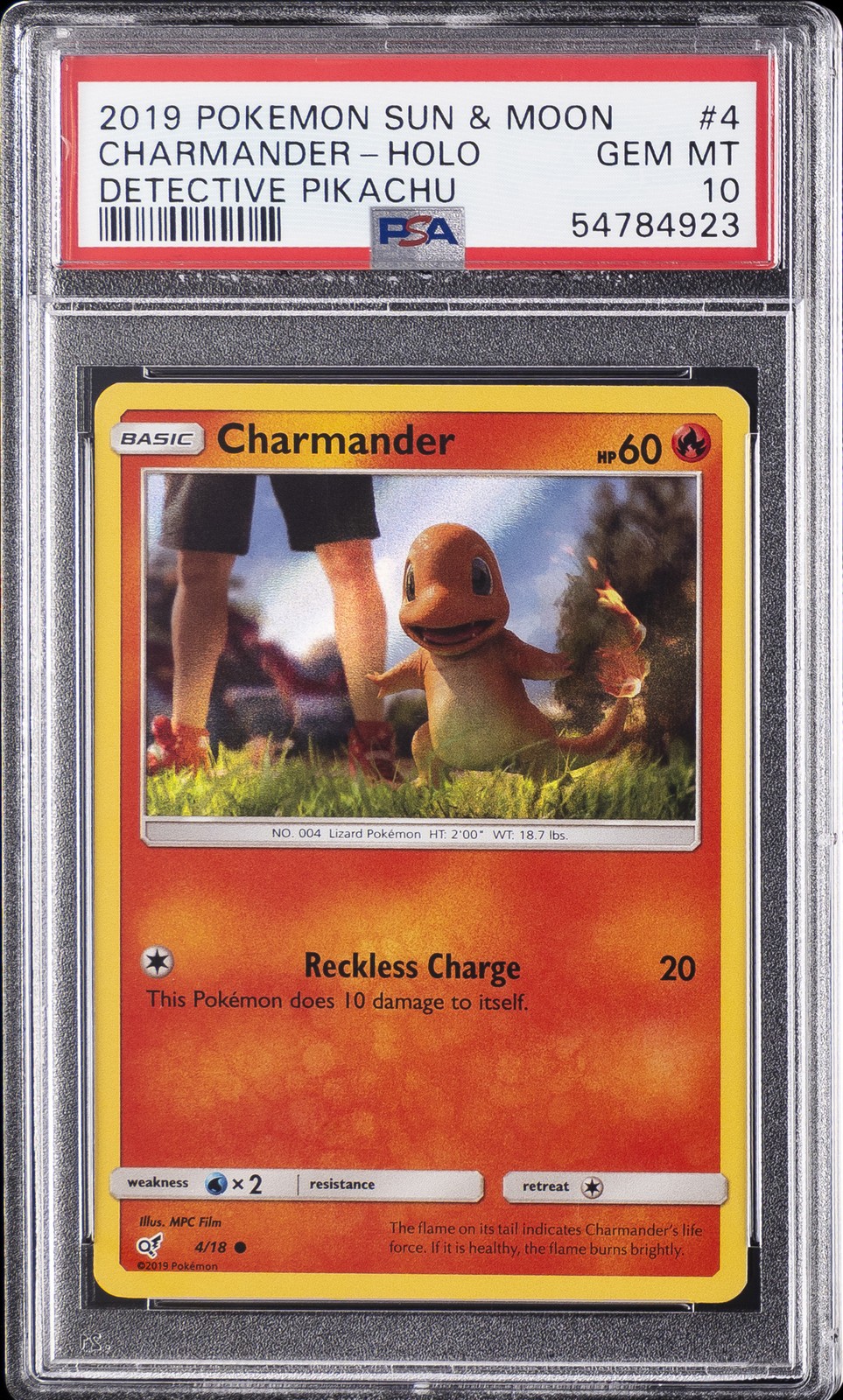 2019 Pokemon Sun & Moon Detective Pikachu Charmander-Holo 4