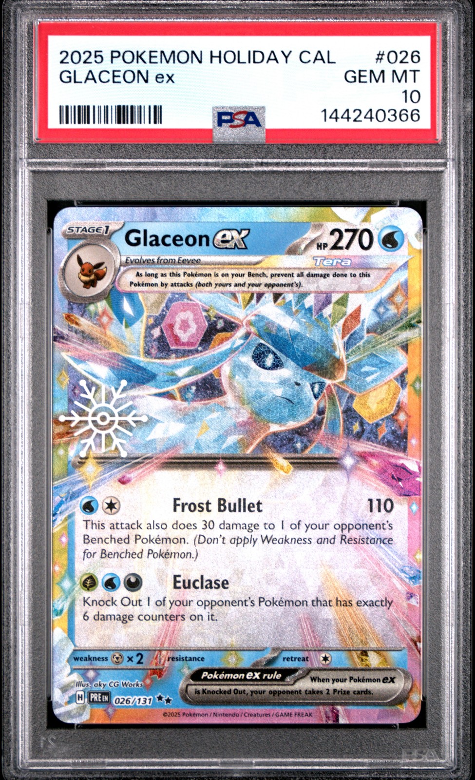 2025 Pokemon Holiday Calendar Glaceon EX 026
