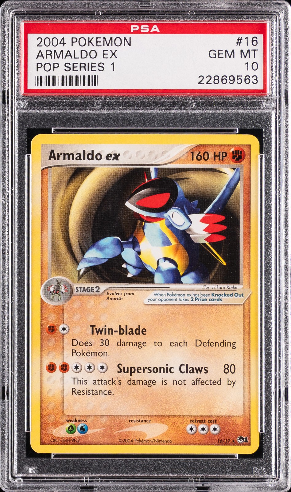 2004 Pokemon Pop Series 1 Armaldo EX 16