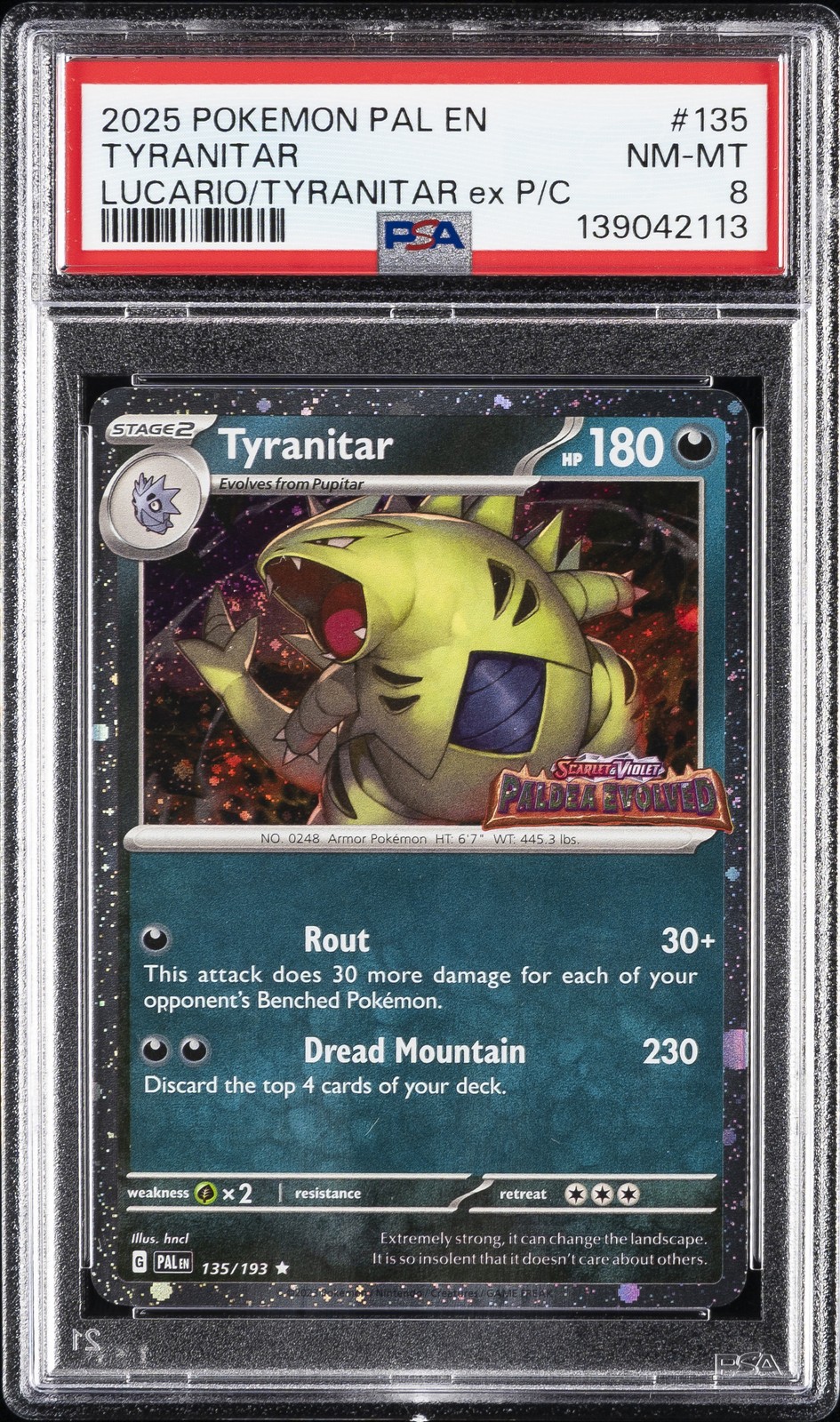 2025 Pokemon Pal EN-Paldea Evolved Tyranitar Lucario EX & Tyranitar EX Premium Collection 135