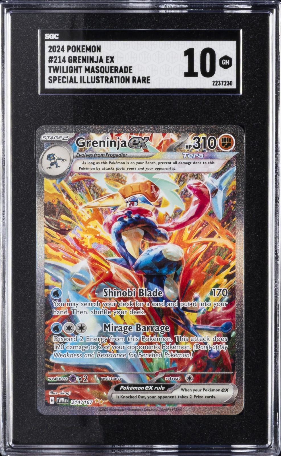 2024 Pokemon Twilight Masquerade Greninja Ex Special Illustration Rare 214