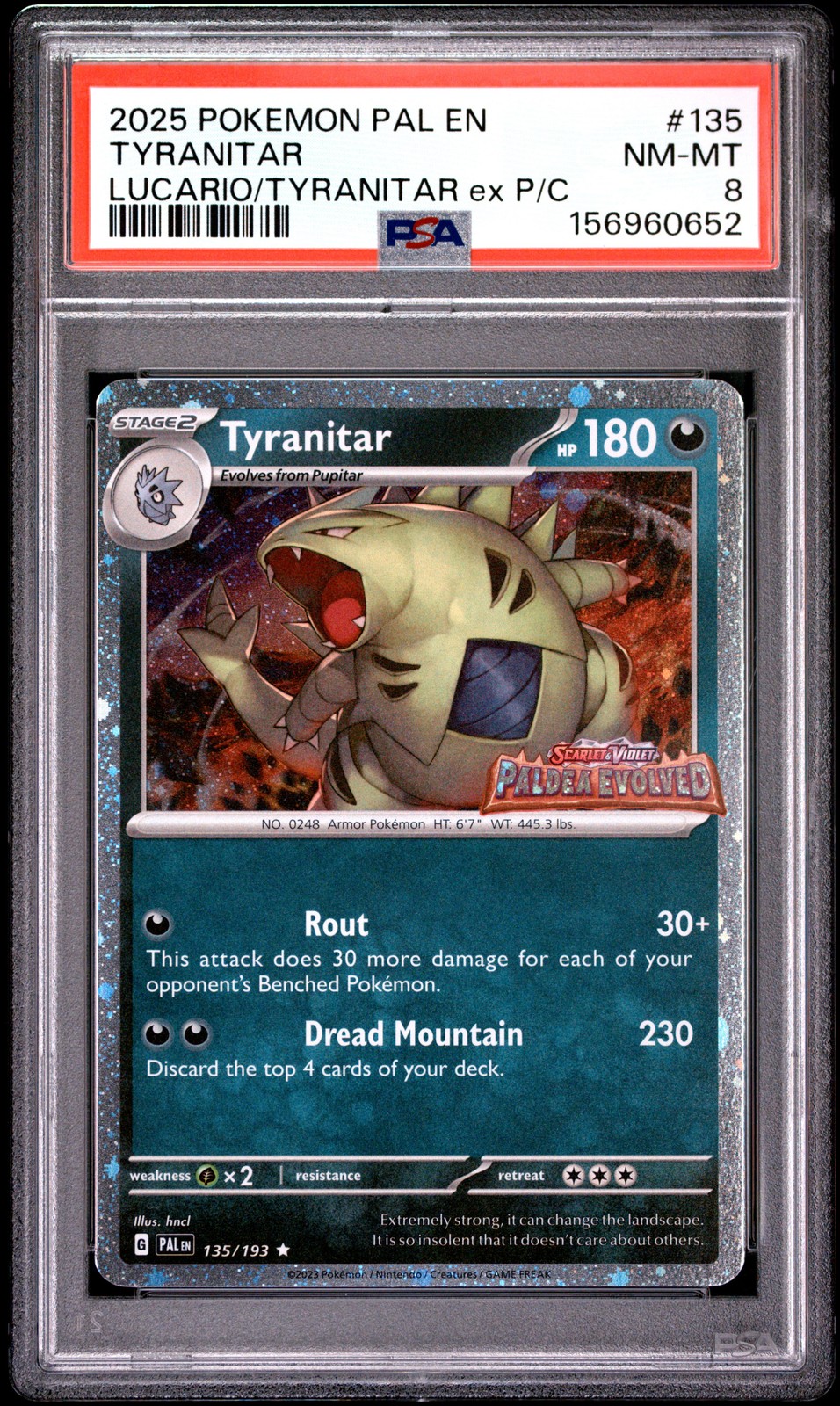 2025 Pokemon Pal EN-Paldea Evolved Tyranitar Lucario EX & Tyranitar EX Premium Collection 135