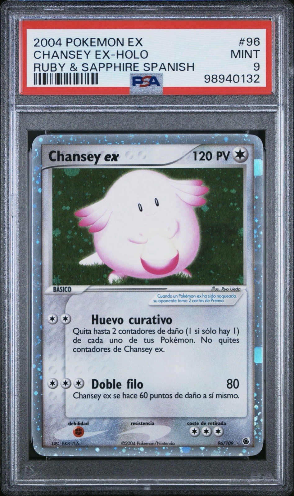 2004 Pokemon Spanish EX Ruby & Sapphire Chansey EX-Holo 96