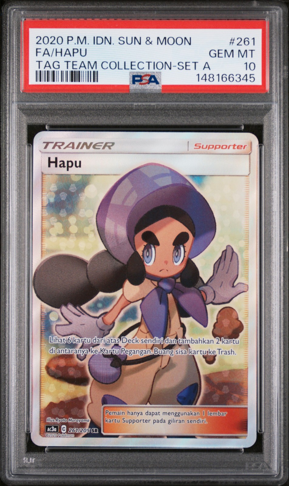 2020 Pokemon Indonesian Sun & Moon Tag Team Collection Full Art/Hapu Set A 261