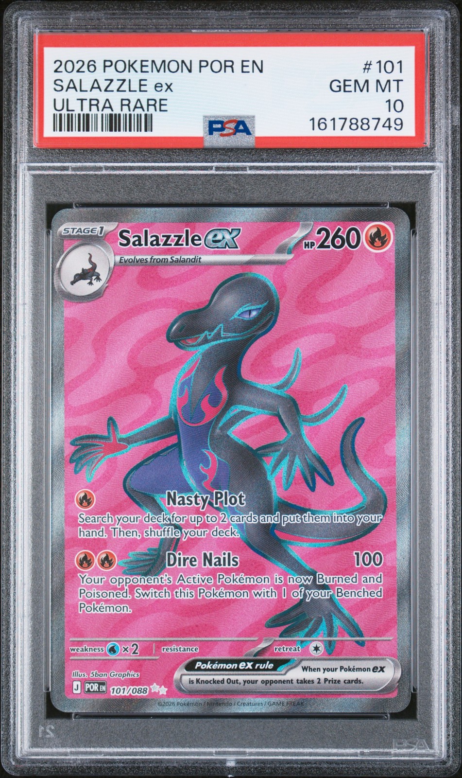 2026 Pokemon Por EN-Perfect Order Salazzle EX Ultra Rare 101