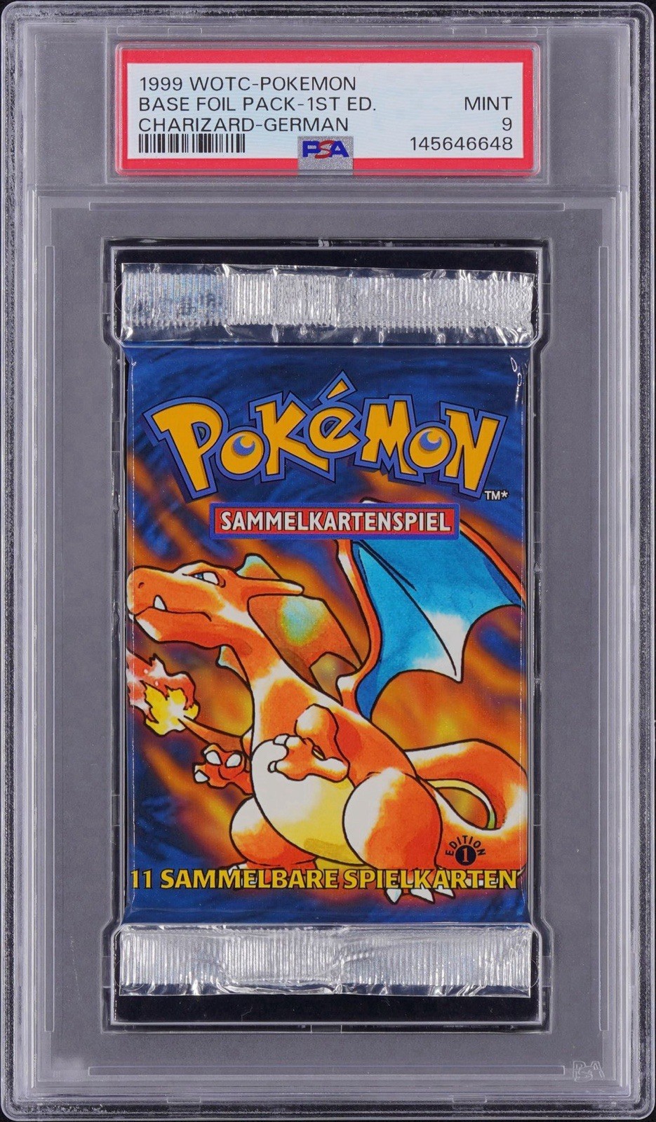 1999 Wotc-Pokemon Foil Pack 1st Edition Pokemon Charizard-German