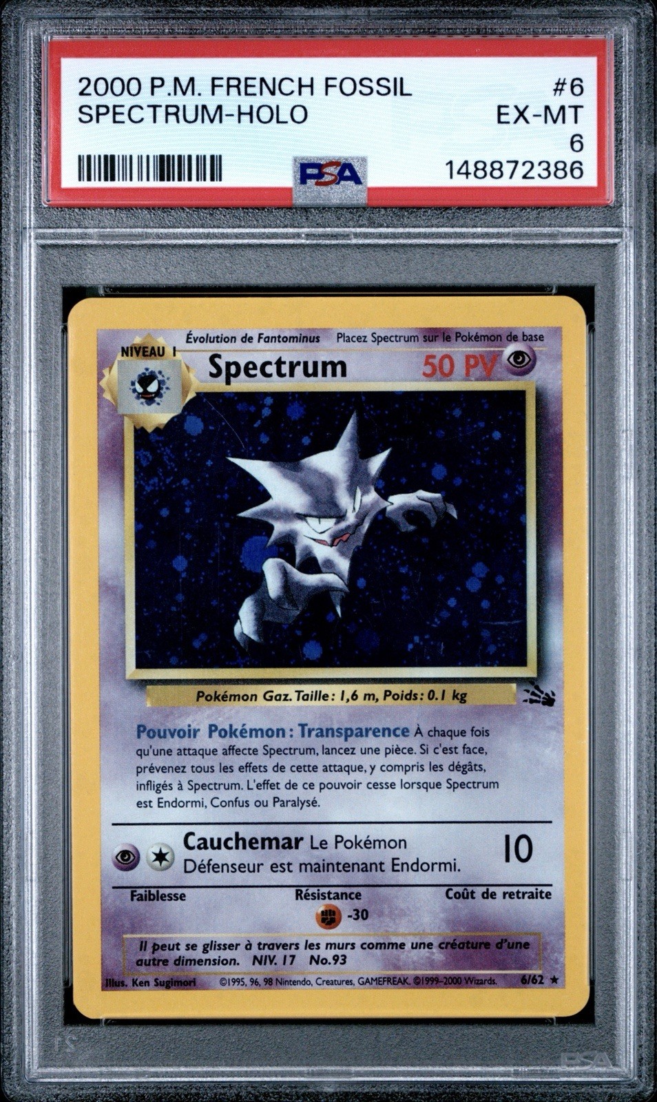 2000 Pokemon French Fossil Spectrum-Holo 6