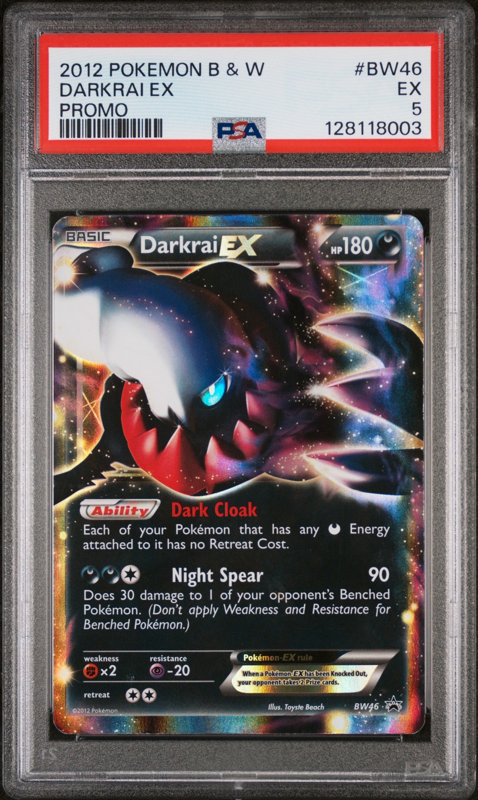 2012 Pokemon Black & White Promo Darkrai EX BW46
