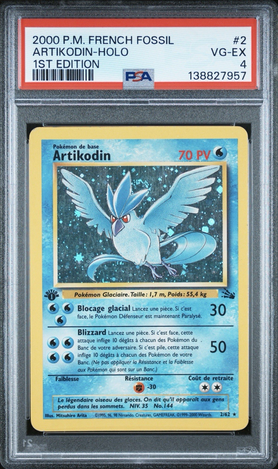 2000 Pokemon French Fossil Artikodin-Holo 1st Edition 2