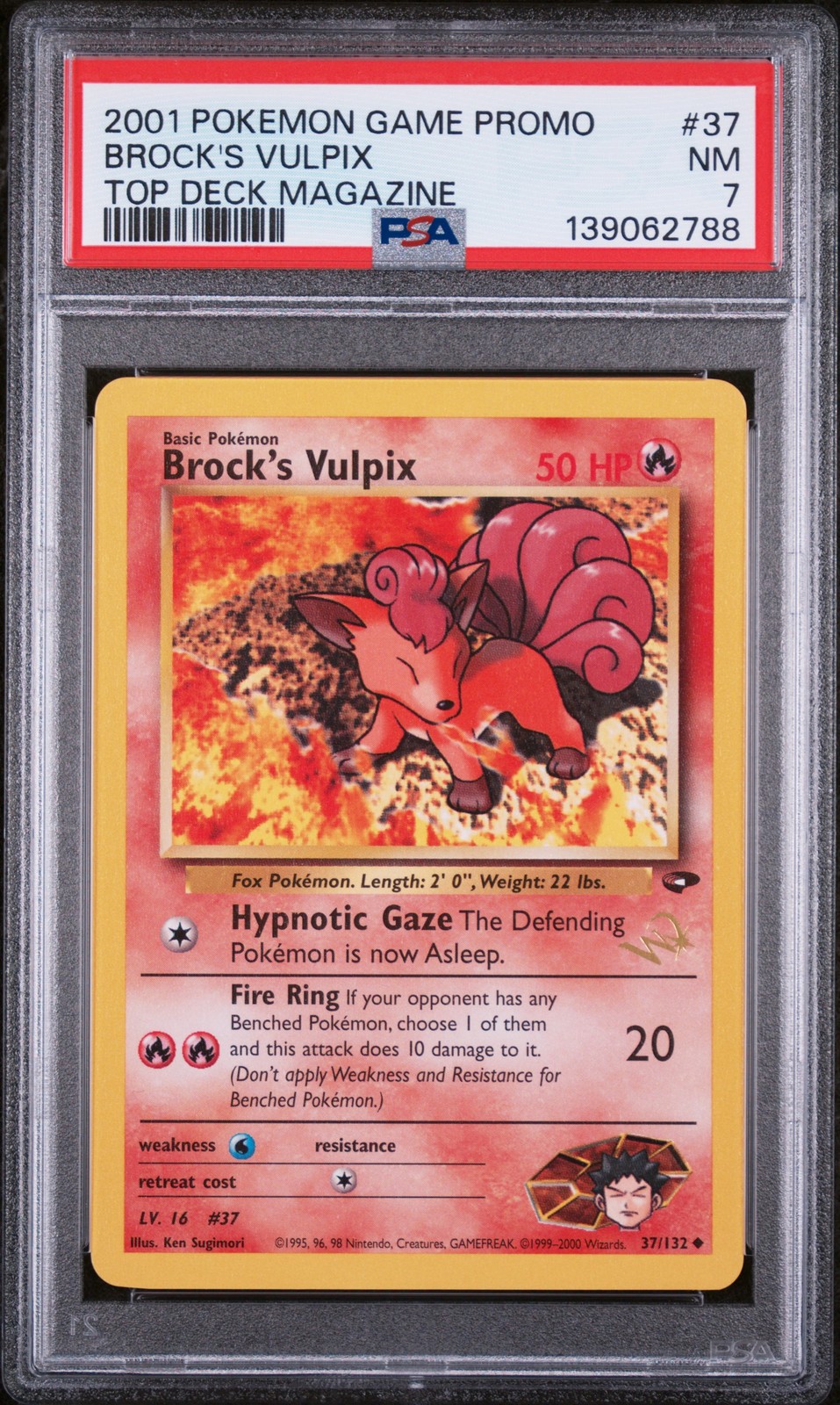 2001 Pokemon Game Promo Brock's Vulpix Top Deck Magazine 37