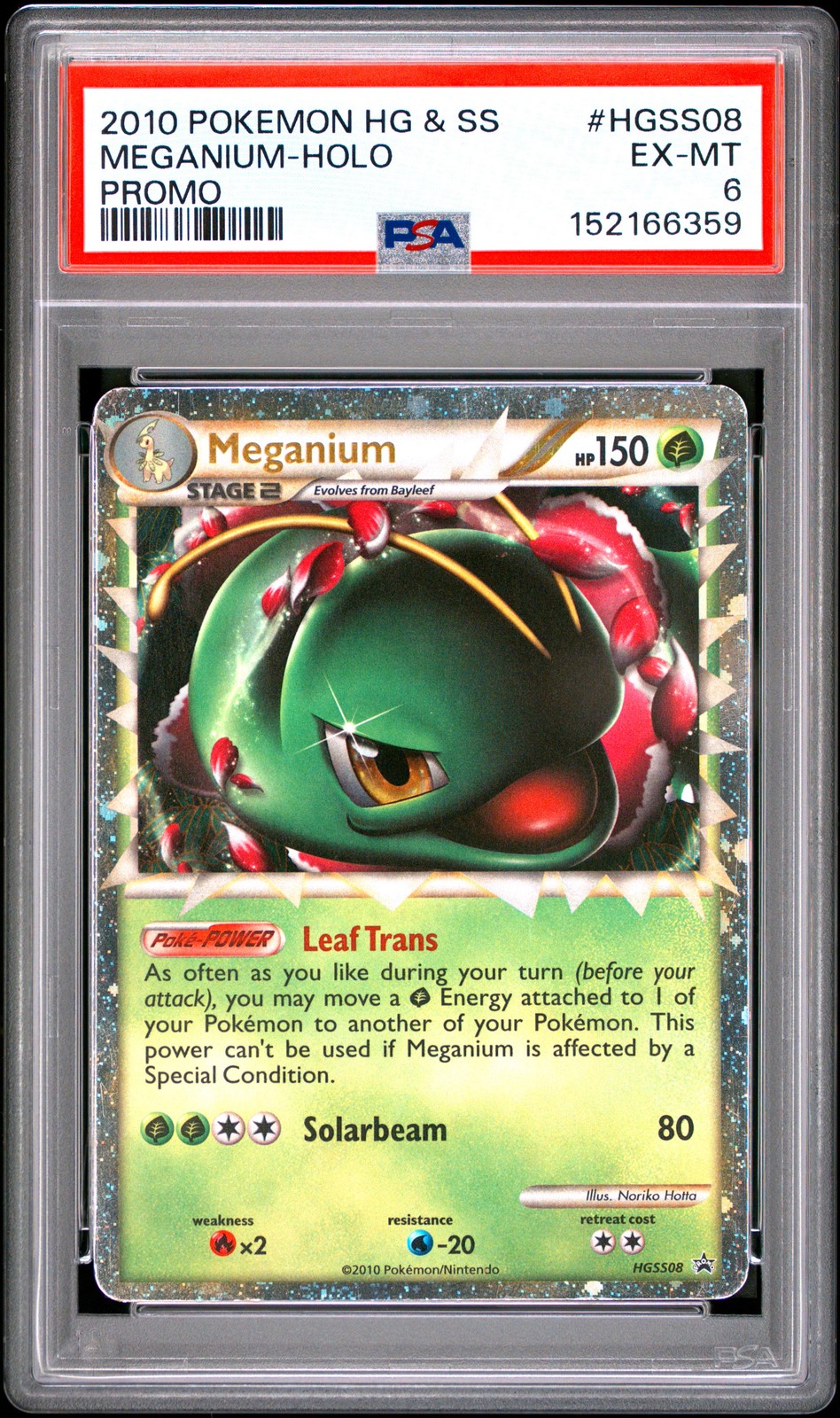 2010 Pokemon Heartgold & Soulsilver Promo Meganium-Holo HGSS08
