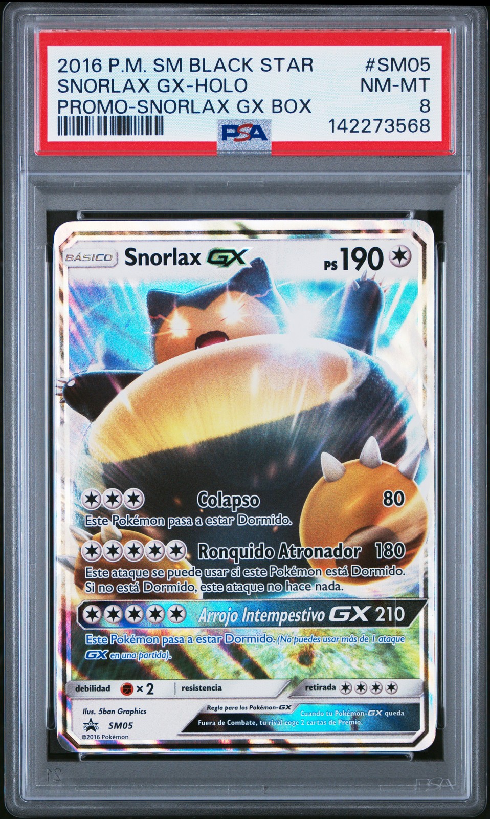 2016 Pokemon SM Black Star Promo Snorlax GX-Holo Snorlax GX Box SM05