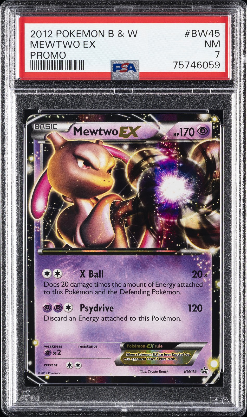 2012 Pokemon Black & White Promo Mewtwo EX BW45