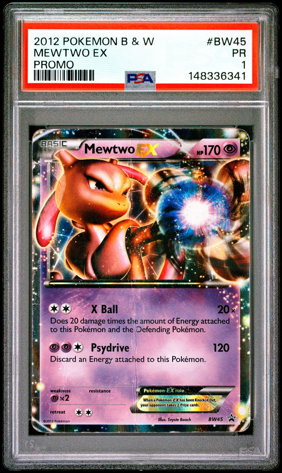 2012 Pokemon Black & White Promo Mewtwo EX BW45