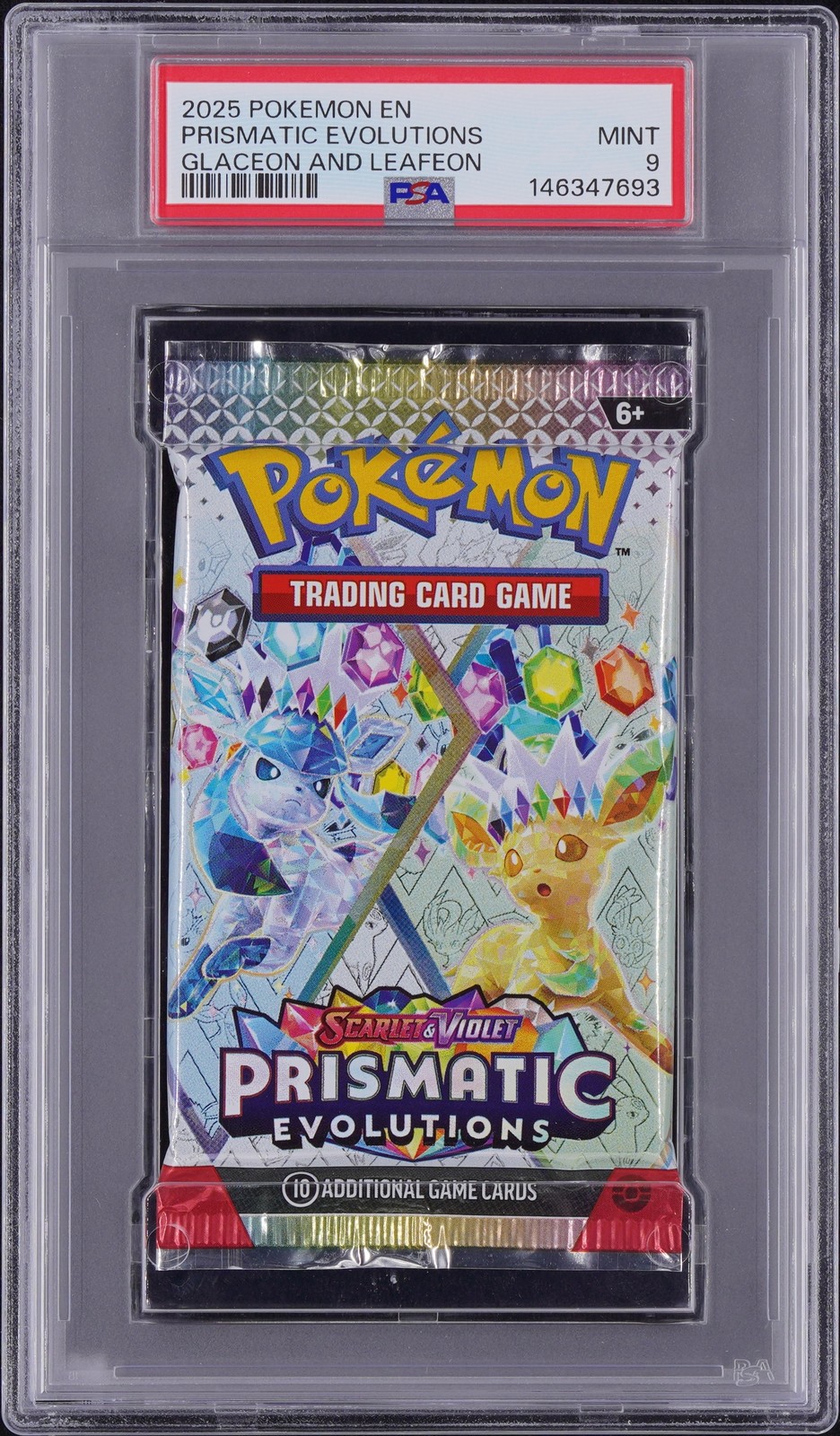2025 Pokemon Int'l Scarlet & Violet Pre-Prismatic Evolutions Pack Foil Leafeon and Glaceon
