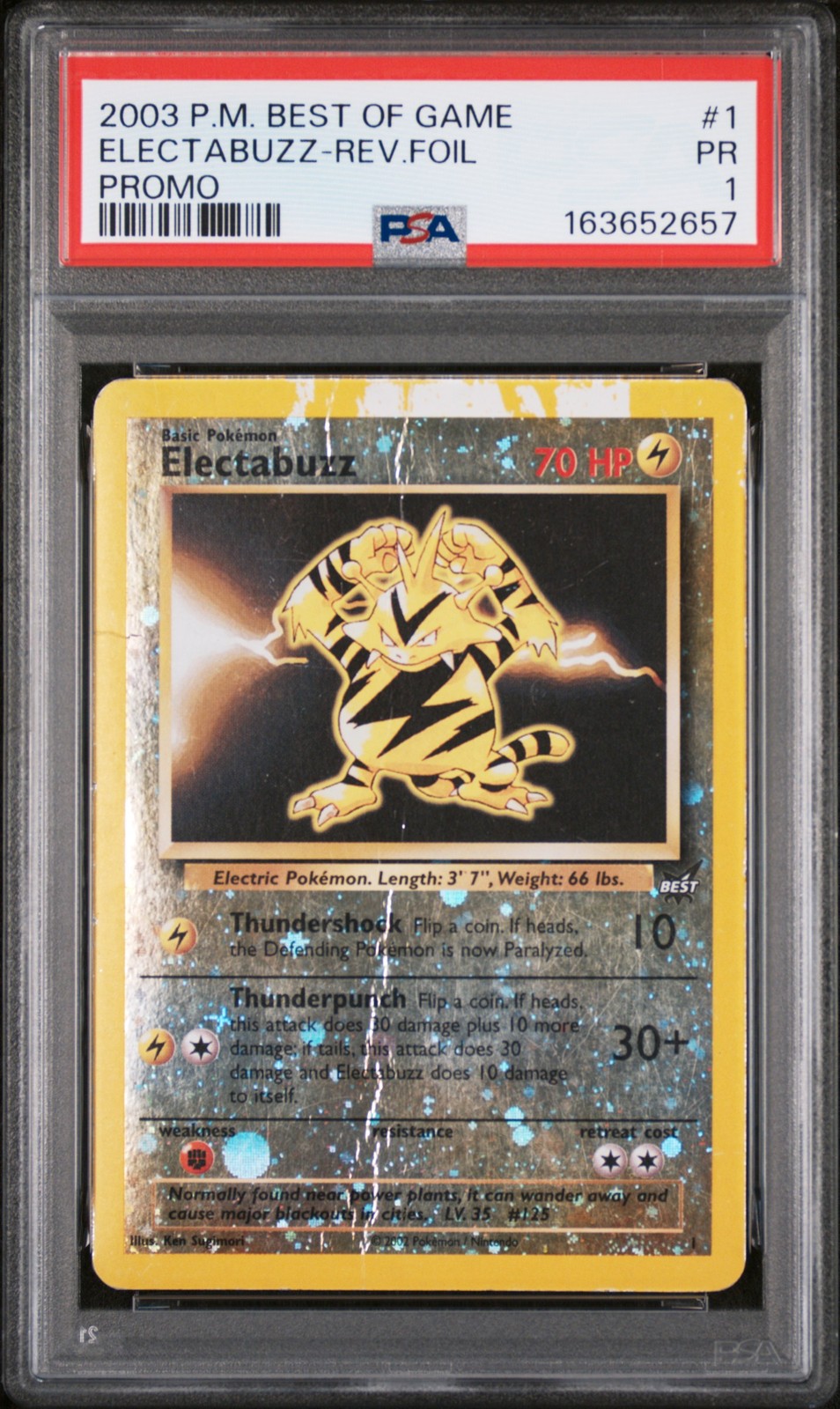 2003 Pokemon Best of Game Promo Electabuzz-Reverse Foil 1