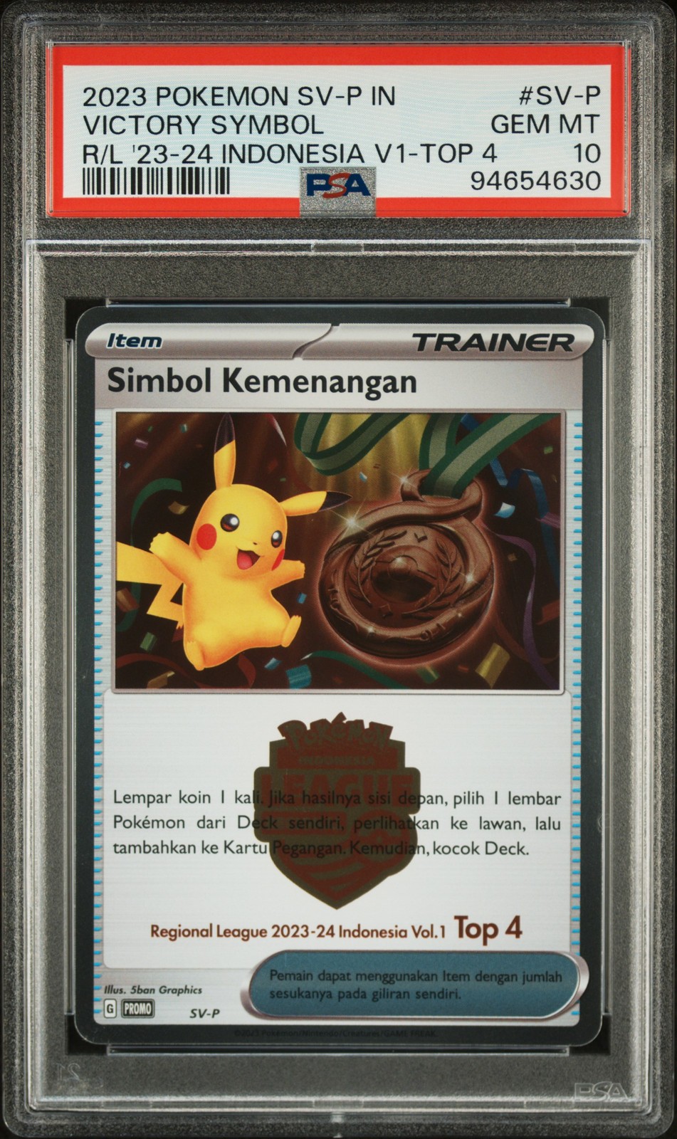 2023 Pokemon Indonesian SV Promo Victory Symbol Regional League 2023-2024 Indonesia Volume 1-Top 4 SV-P