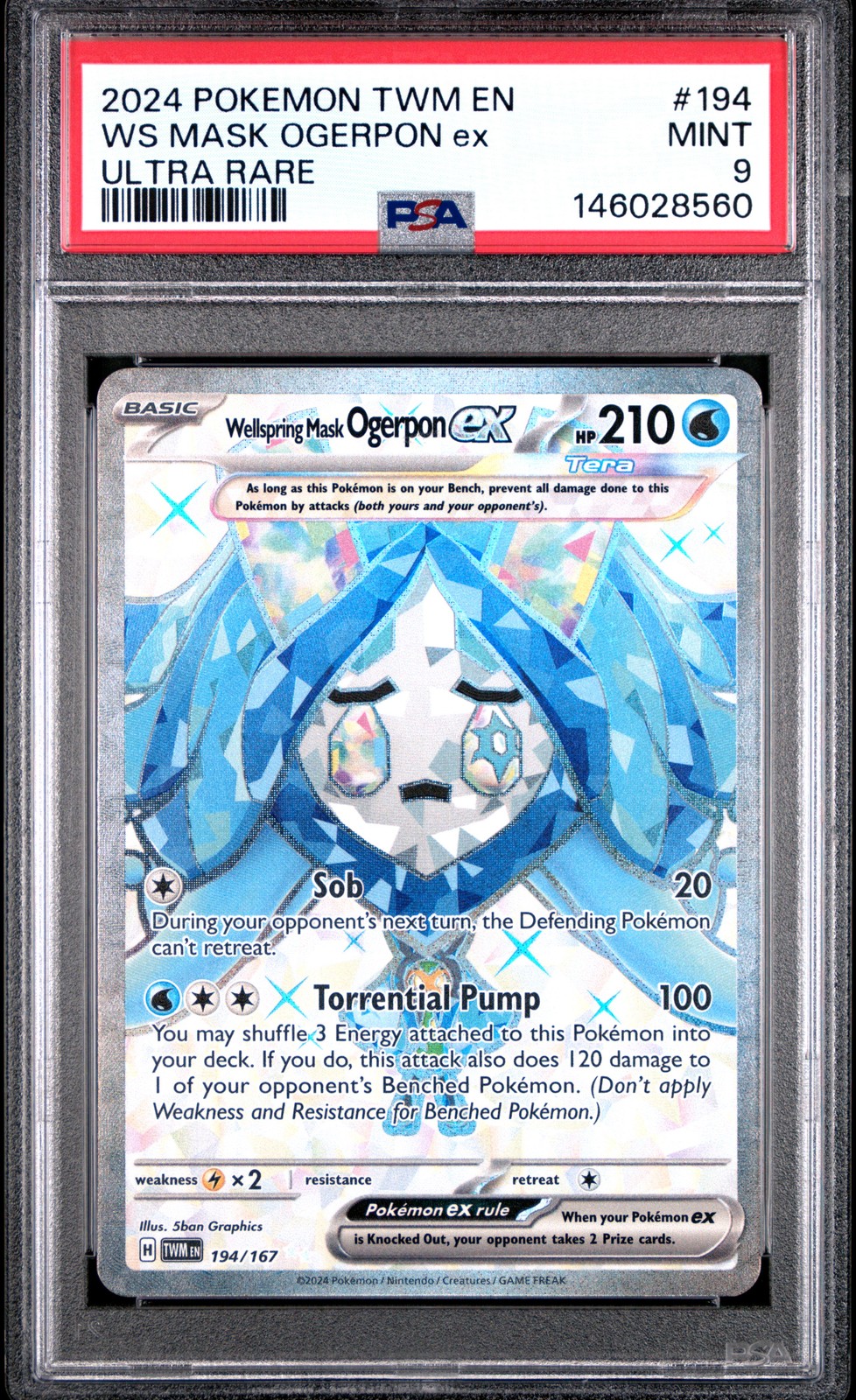 2024 Pokemon Twm EN-Twilight Masquerade Wellspring Mask Ogerpon EX Ultra Rare 194