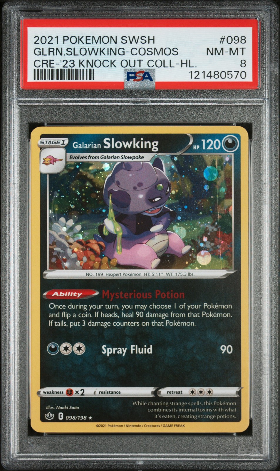 2021 Pokemon Sword & Shield Chilling Reign Galarian Slowking-Holo Cosmos-2023 Knock Out Collection 098