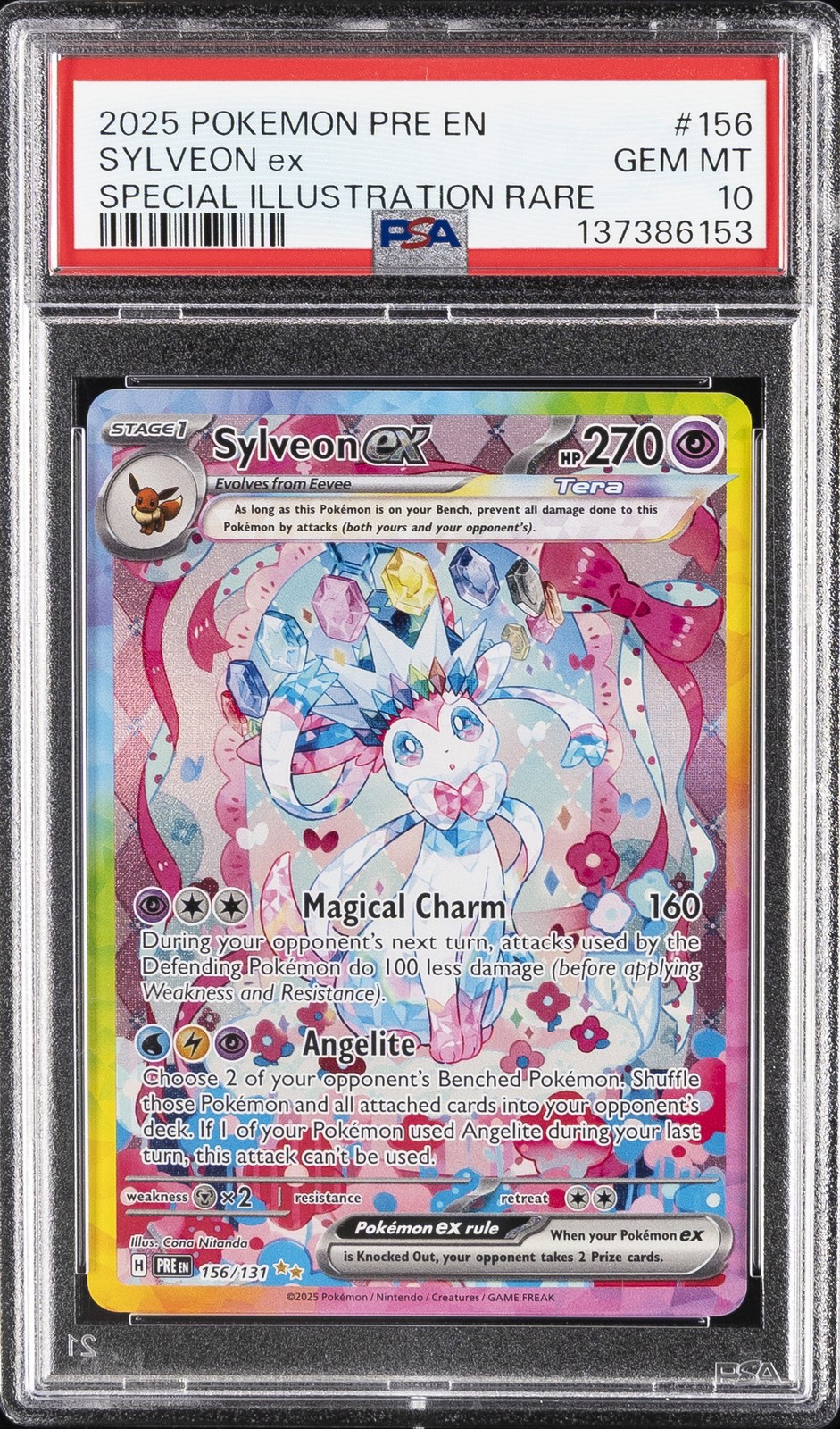 2025 Pokemon Pre EN-Prismatic Evolutions Sylveon EX Special Illustration Rare 156
