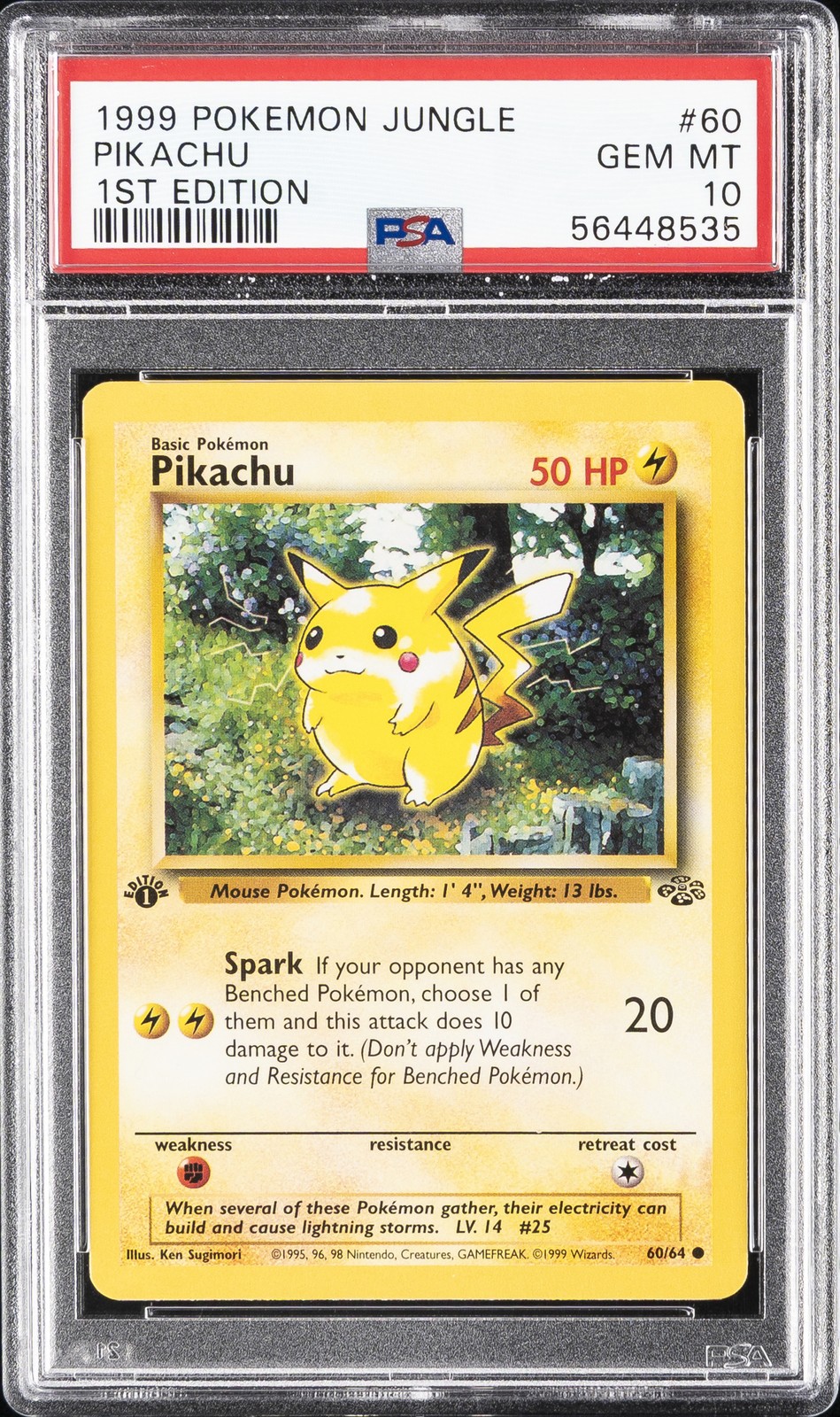 1999 Pokemon Jungle Pikachu 1st Edition 60