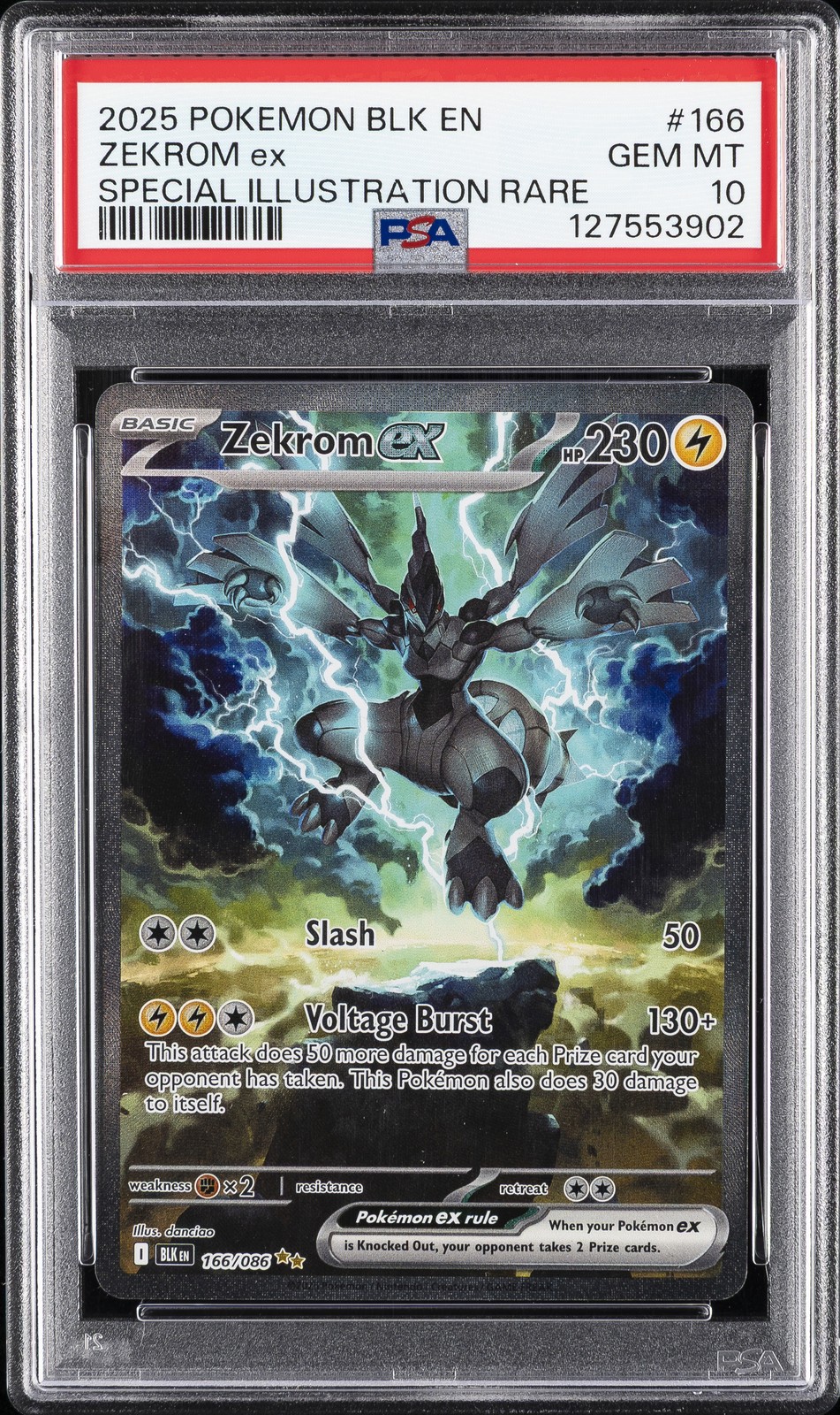 2025 Pokemon Blk EN-Black Bolt Zekrom EX Special Illustration Rare 166