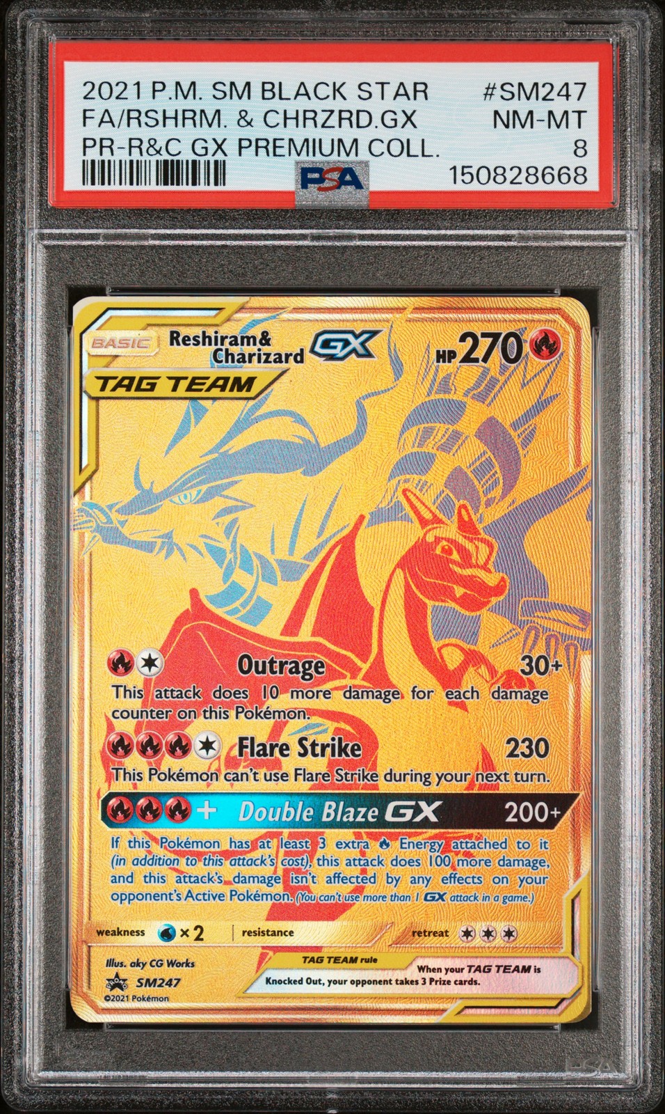 2021 Pokemon SM Black Star Promo Full Art/Reshiram & Charizard GX Reshiram & Charizard GX Premium Collection SM247