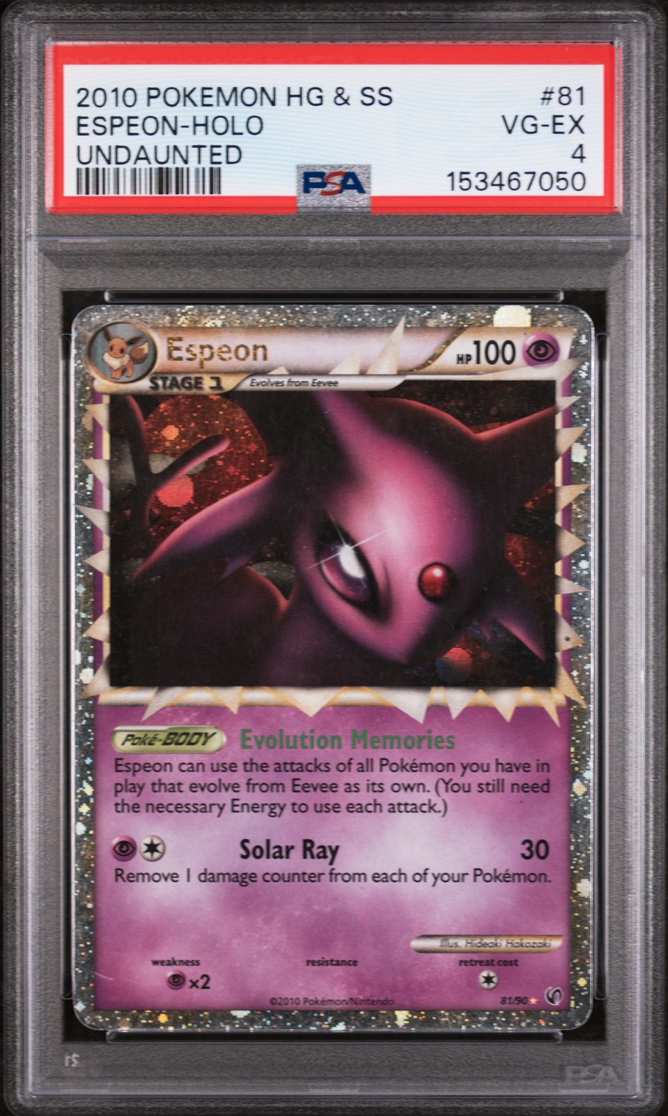 2010 Pokemon Heartgold & Soulsilver Undaunted Espeon-Holo 81